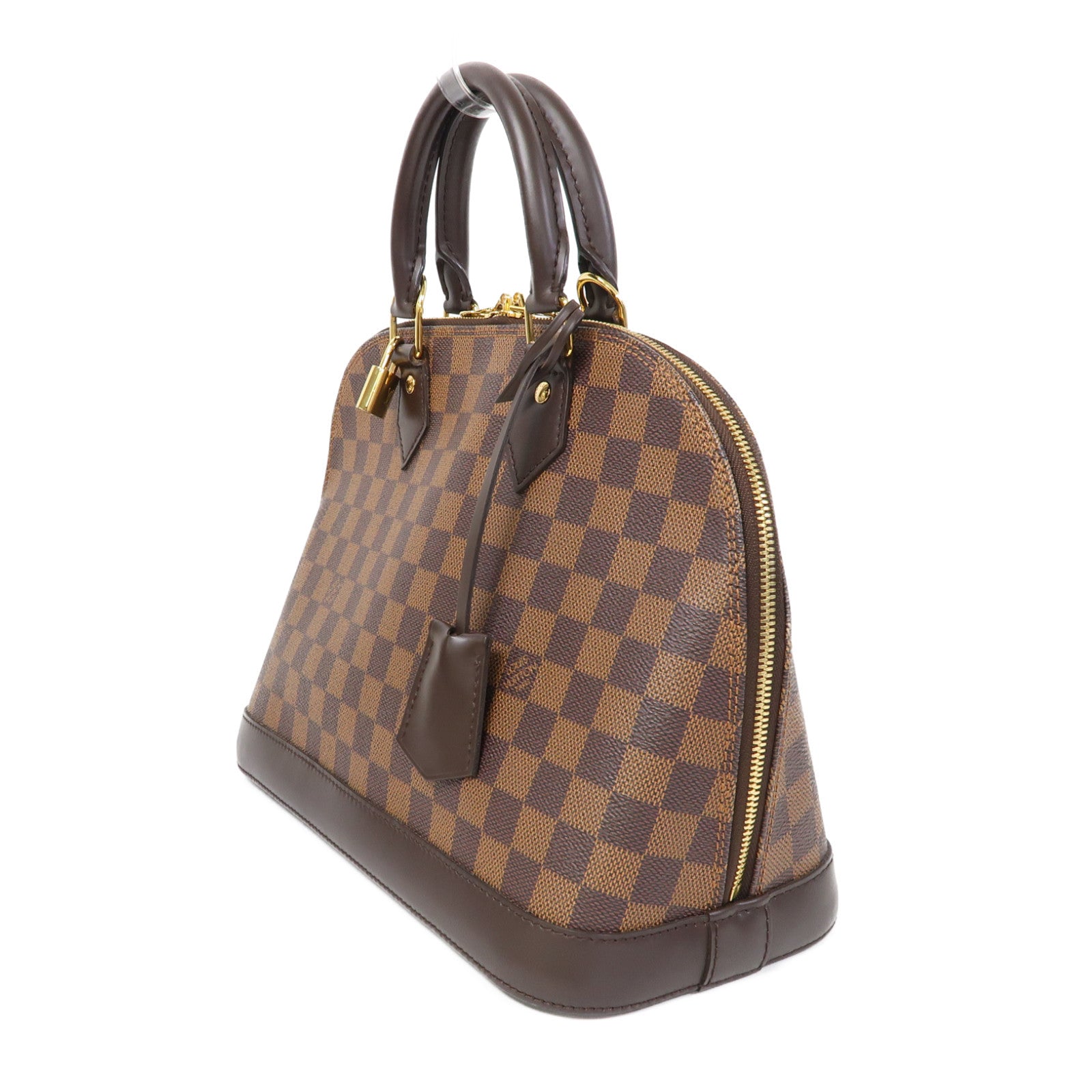 LOUIS VUITTON Damier Alma PM金扣手挽袋啡色
