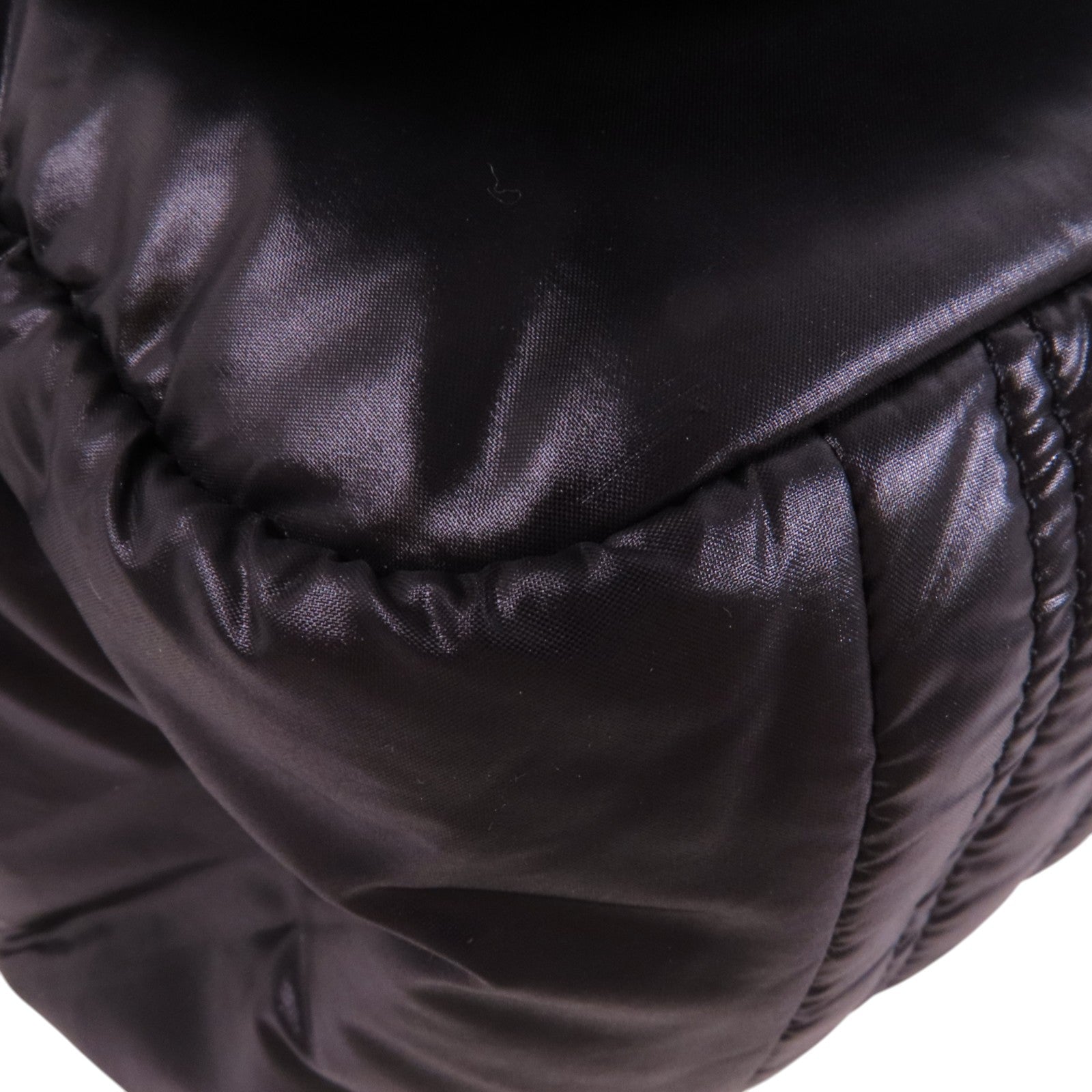 CHANEL 尼龍Chain Shoulder銀扣鏈帶肩背袋