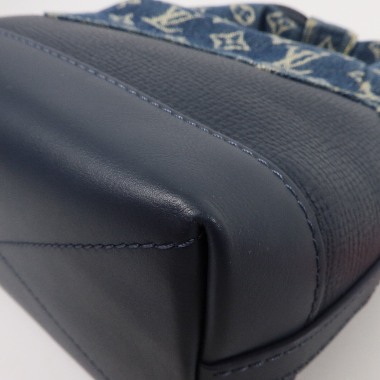 LOUIS VUITTON Monogram Denim/Taurillon Japanese Cruiser手挽肩背兩用袋