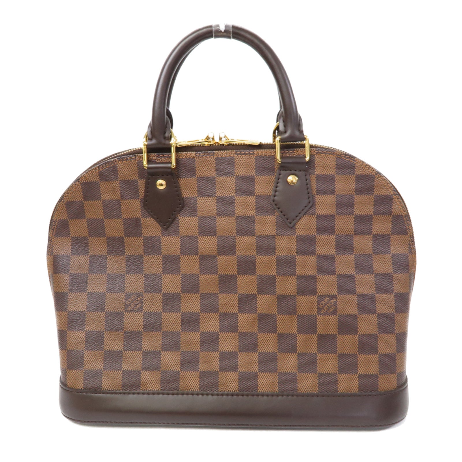 LOUIS VUITTON Damier Alma PM金扣手挽袋啡色