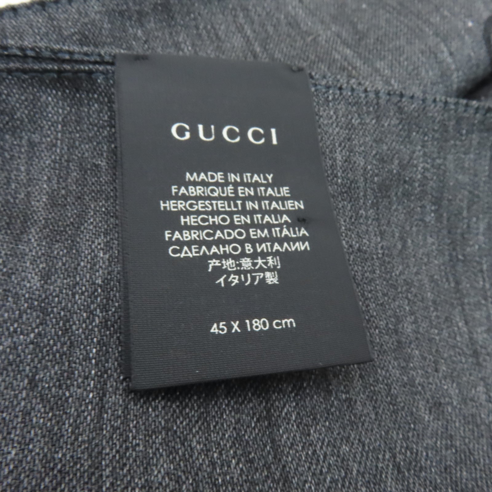 GUCCI 【激減優惠】羊毛/絲質Scarf圍巾深灰色