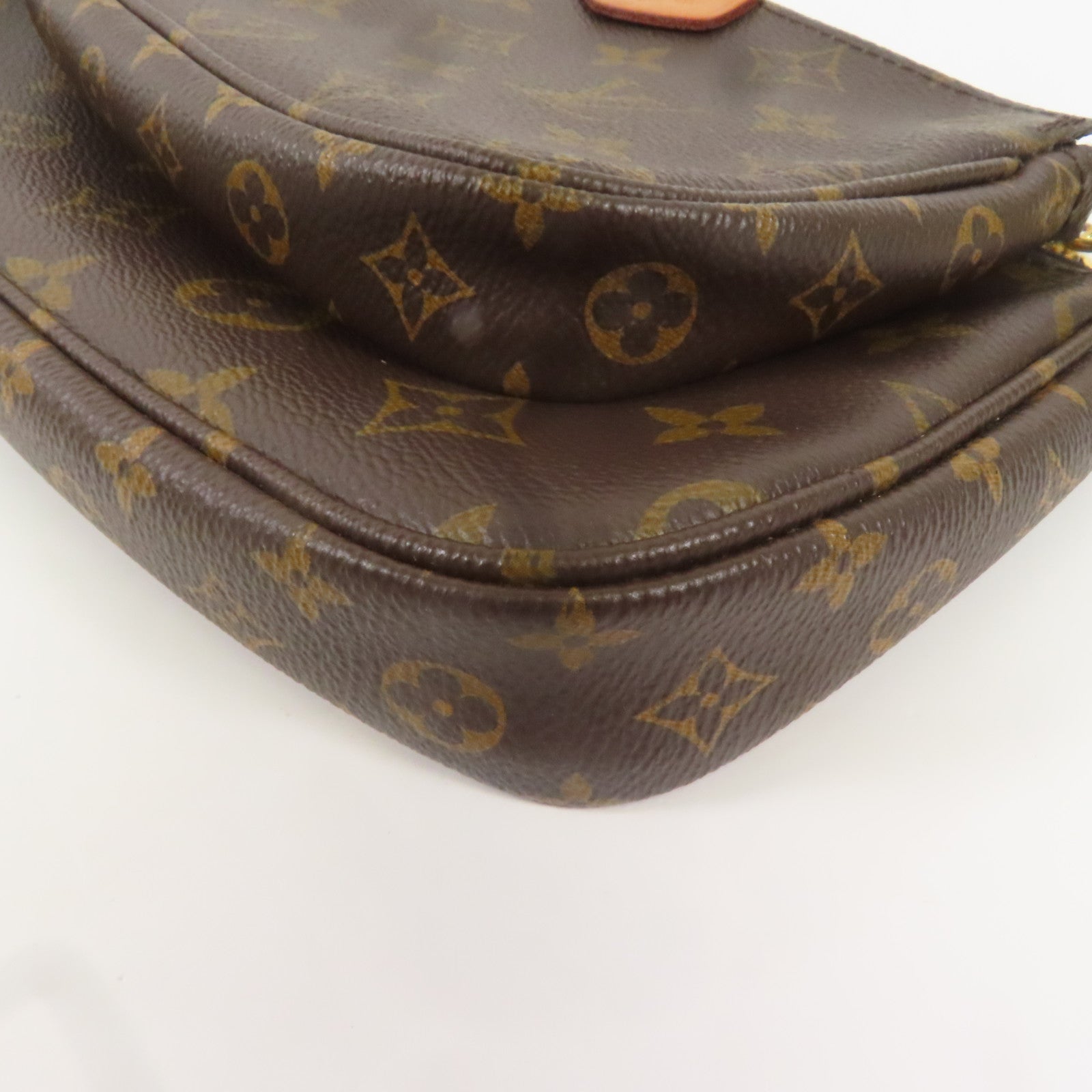 LOUIS VUITTON Monogram Multi Pochette Accessoires金扣肩背袋棕色