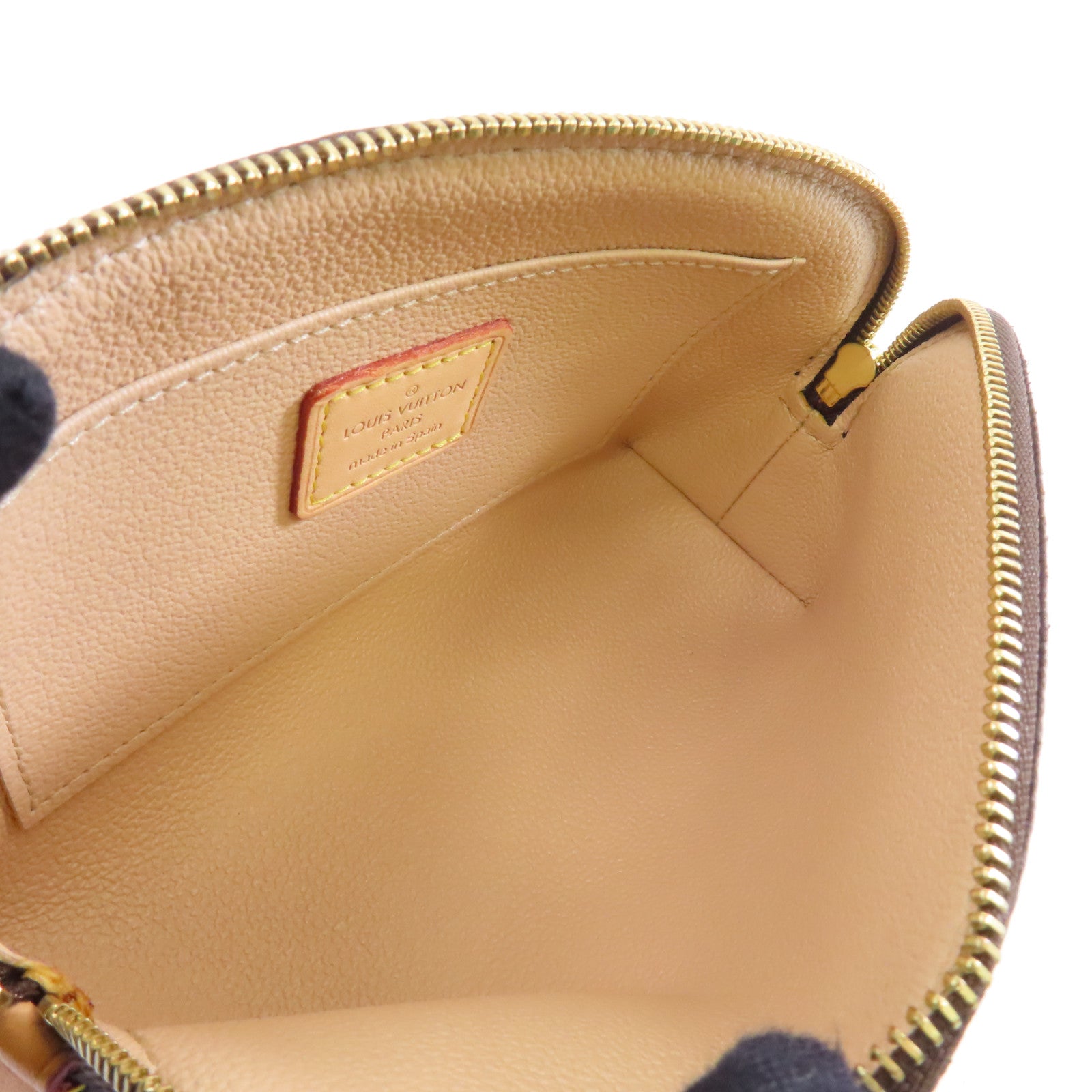 LOUIS VUITTON Monogram Pouch金扣化妝袋啡色