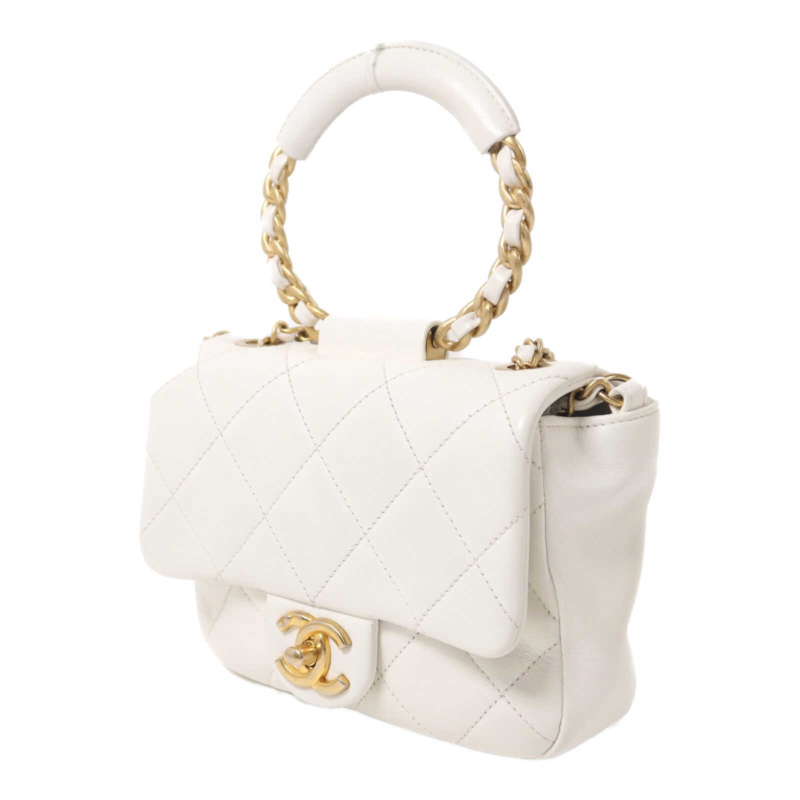 CHANEL 【激減優惠】羊皮皮革In The Loop金扣鏈帶手挽肩背兩用袋