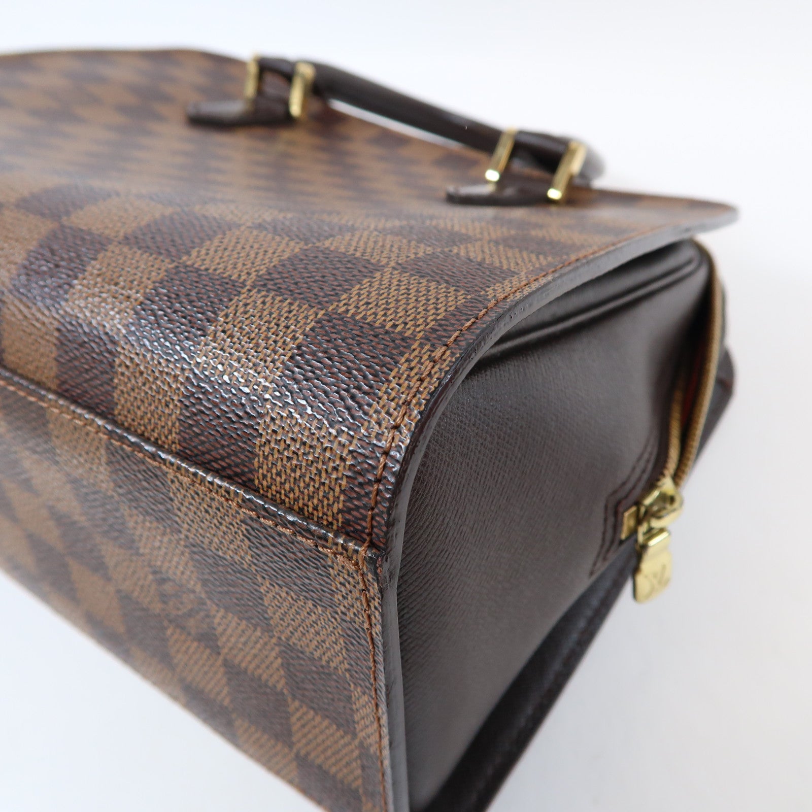 LOUIS VUITTON Damier Triana金扣手挽袋啡色