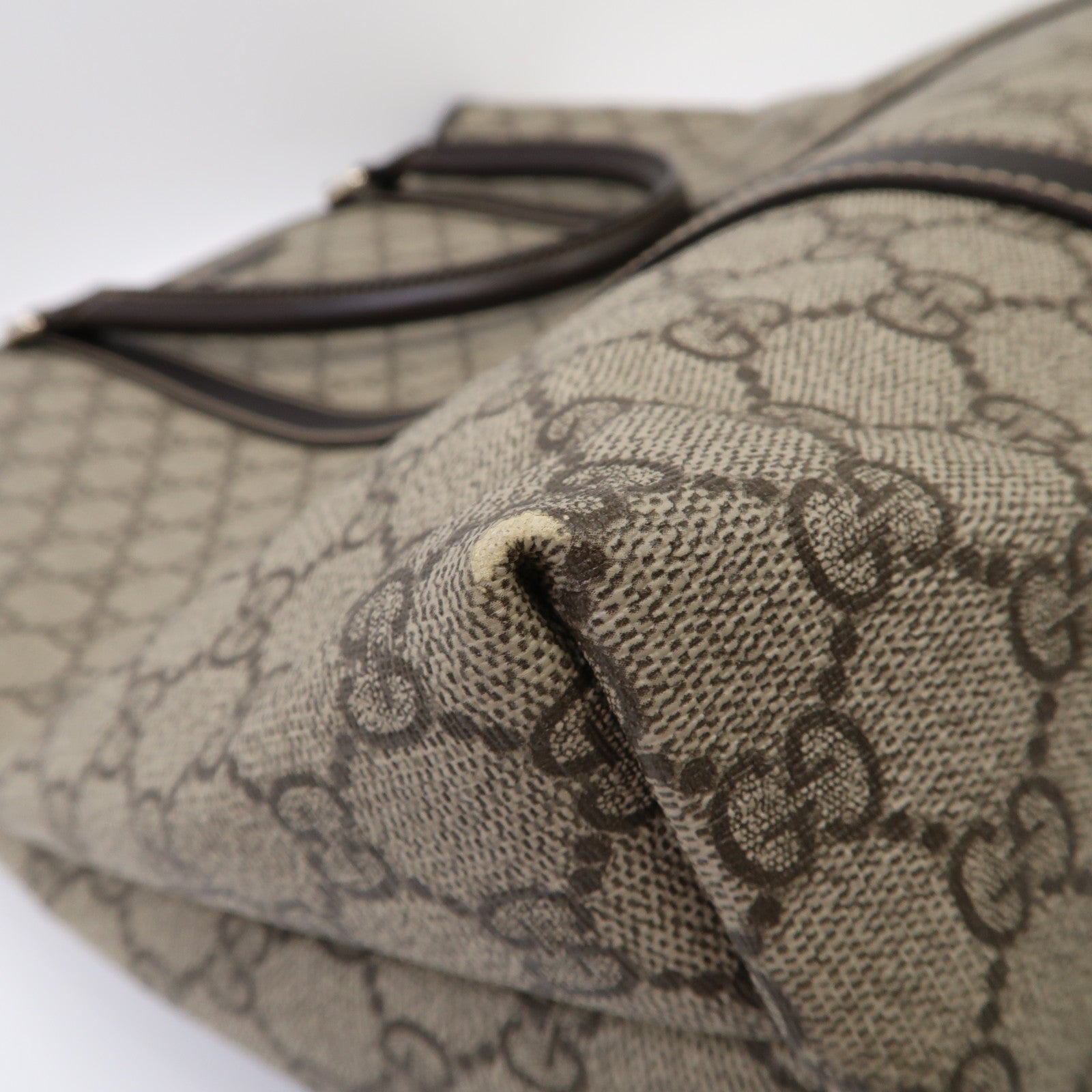 GUCCI 塗層帆布Tote Bag金扣手挽袋啡色