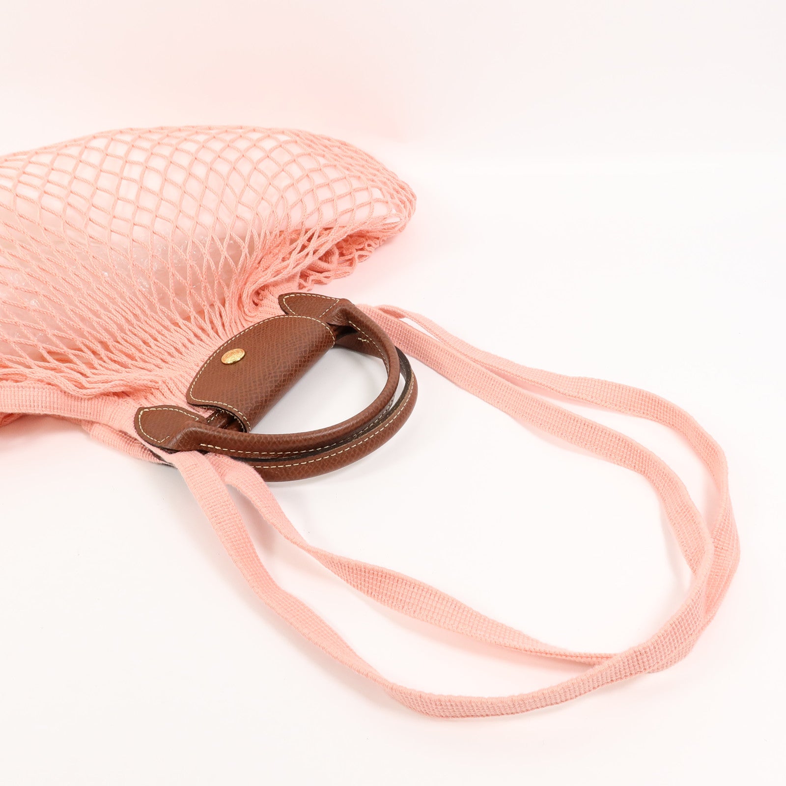 Longchamp 針織布料Le Pliage Filet手挽肩背兩用袋