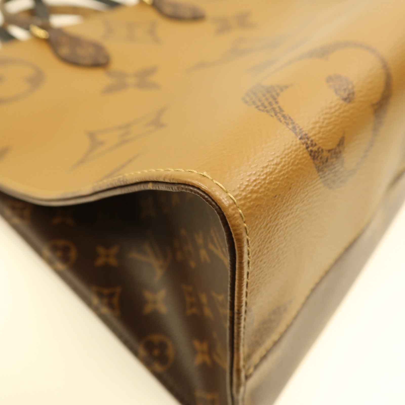 LOUIS VUITTON Monogram Giant On The Go GM金扣手挽肩背兩用袋棕色