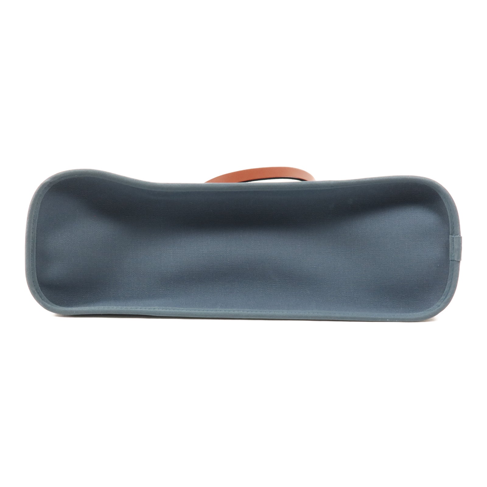 HERMES 帆布Cabag 32銀扣手挽肩背兩用袋Bleu Tempete