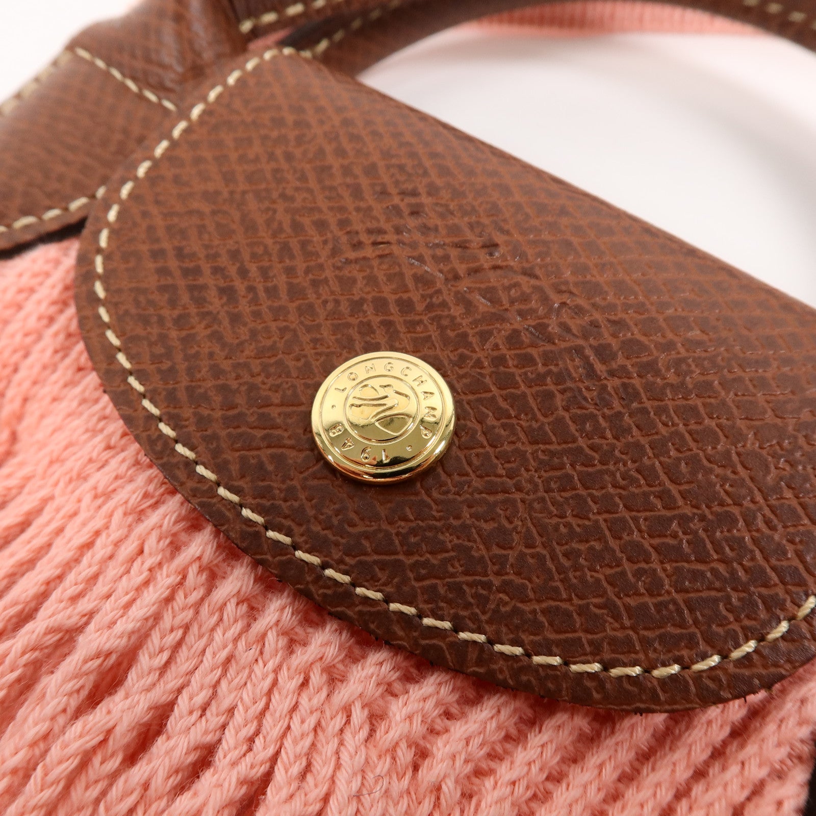 Longchamp 針織布料Le Pliage Filet手挽肩背兩用袋
