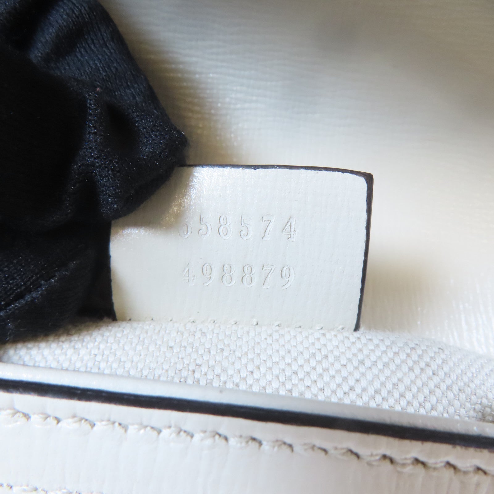 GUCCI 塗層帆布Horsebit 1955 Mini Bag金扣肩背袋白色/啡色