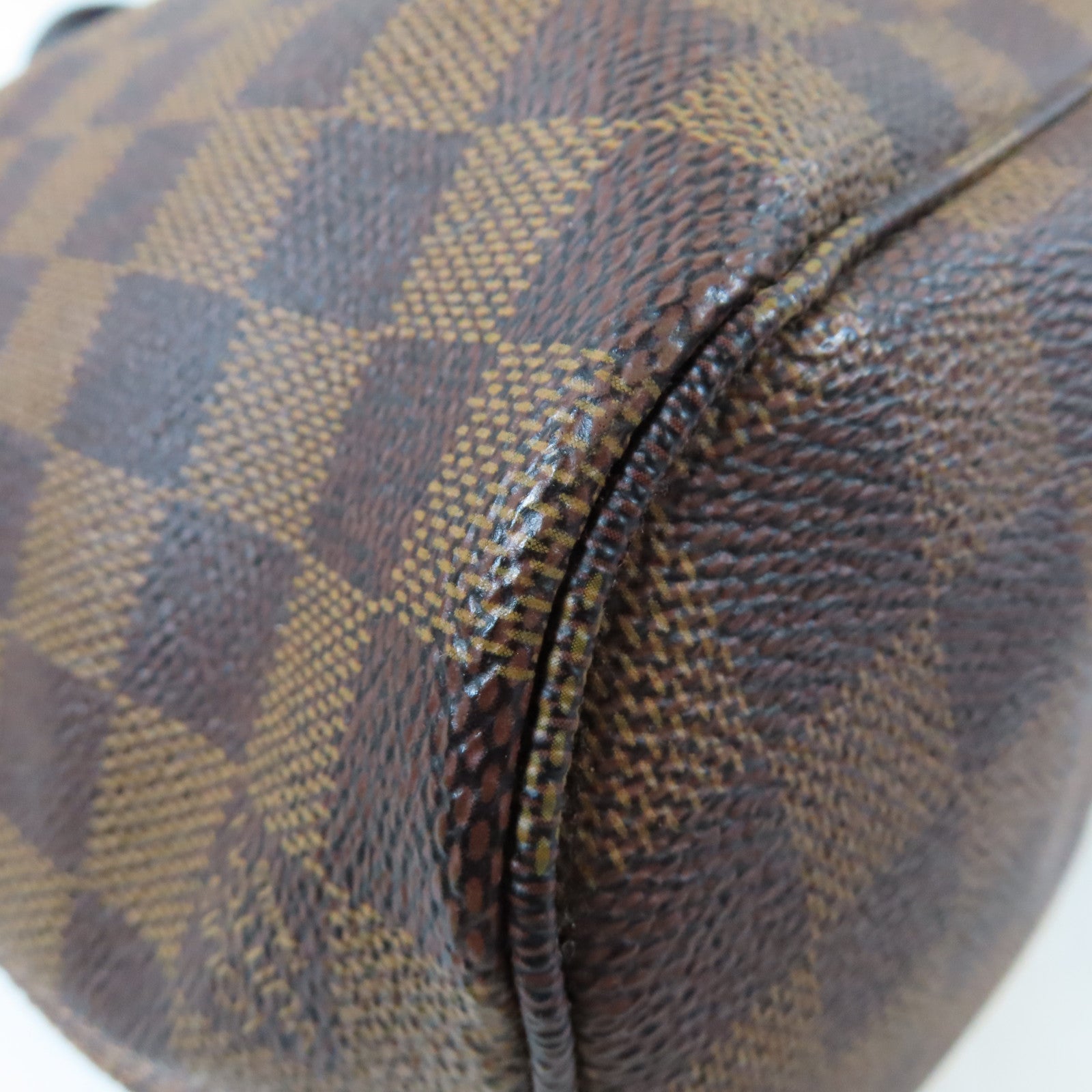 LOUIS VUITTON Damier Neverfull PM金扣手挽袋啡色