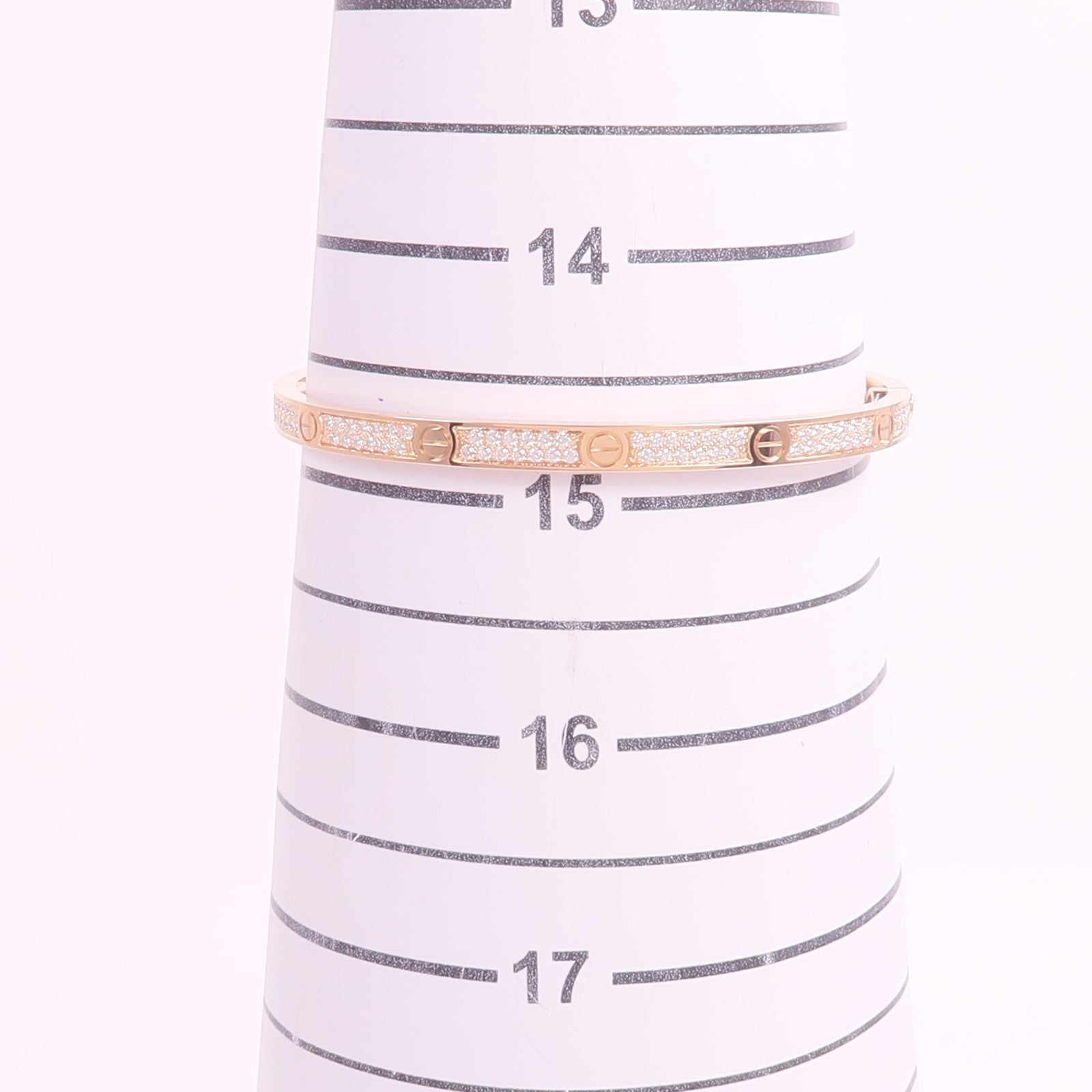 CARTIER 18K玫瑰金Love Bracelet SM Paved Diamond手鐲