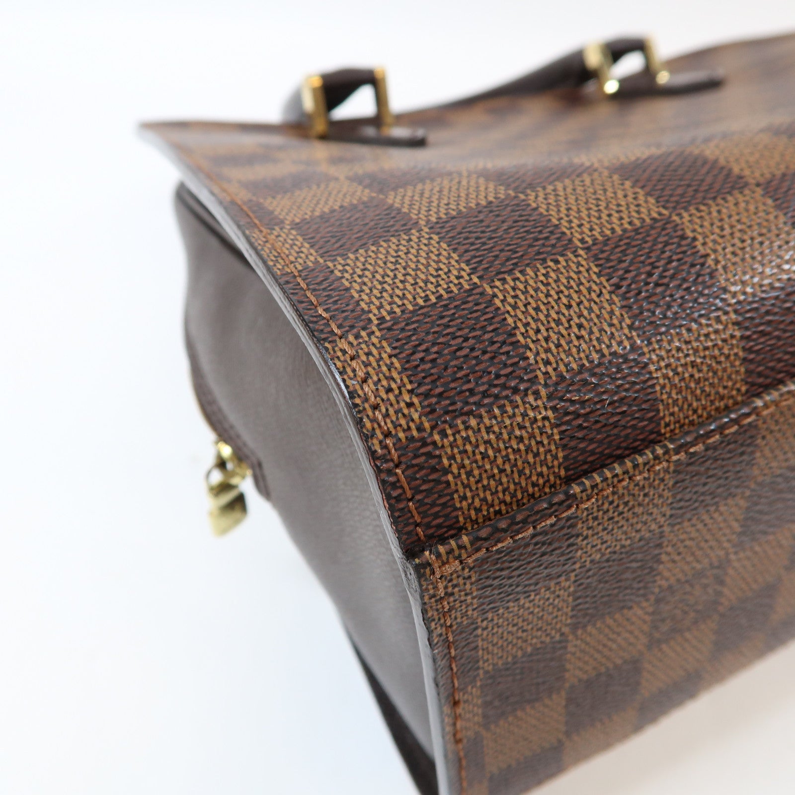 LOUIS VUITTON Damier Triana金扣手挽袋啡色