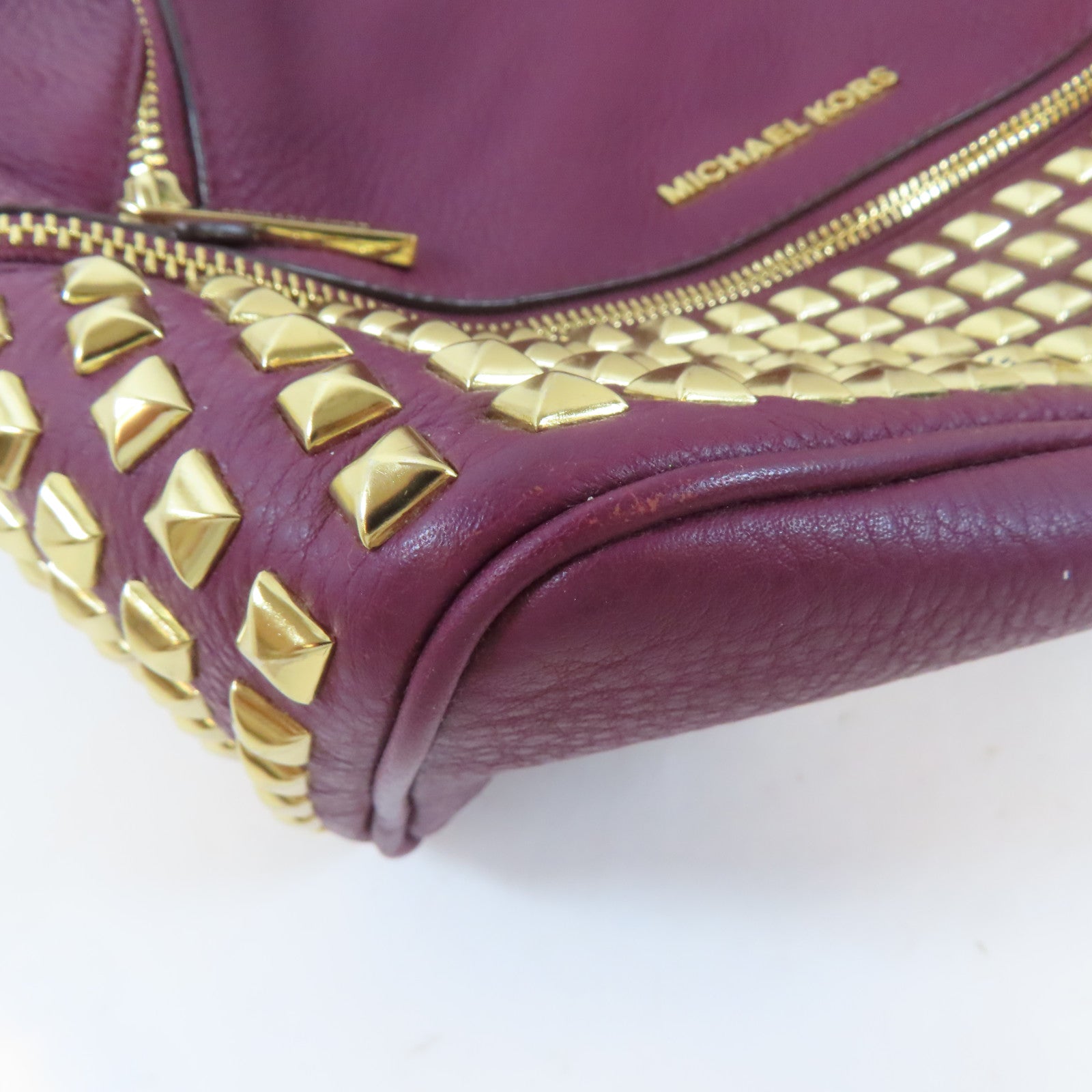 Michael Kors 【激減優惠】牛皮皮革Backpack金扣背包紫色