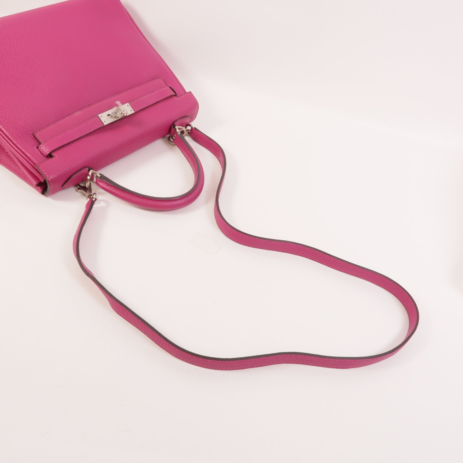 HERMES Togo皮革Kelly 25手挽肩背兩用袋Rose Pourpre