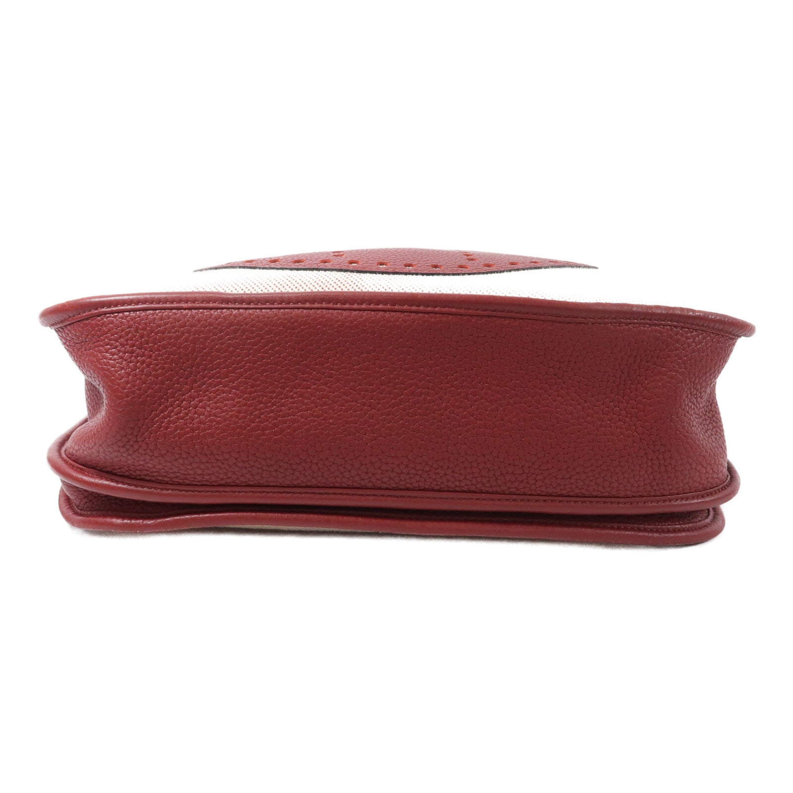 HERMES 帆布/Clemence皮革Evelyne PM肩背袋Rouge