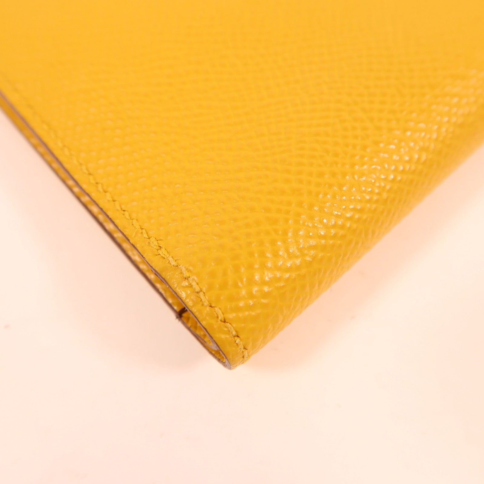 HERMES Epsom皮革Wallet金扣錢包黃色