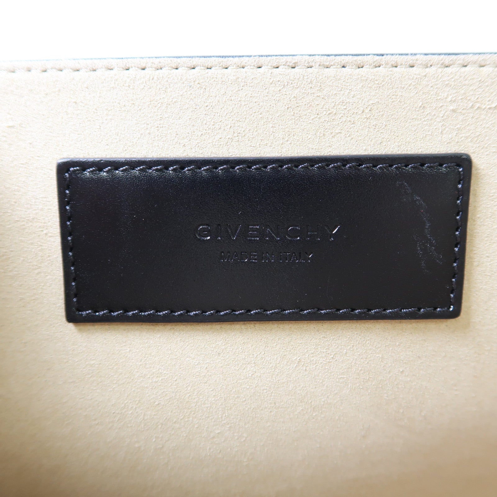 GIVENCHY 牛皮皮革GV3金扣鏈帶手挽肩背兩用袋黑色