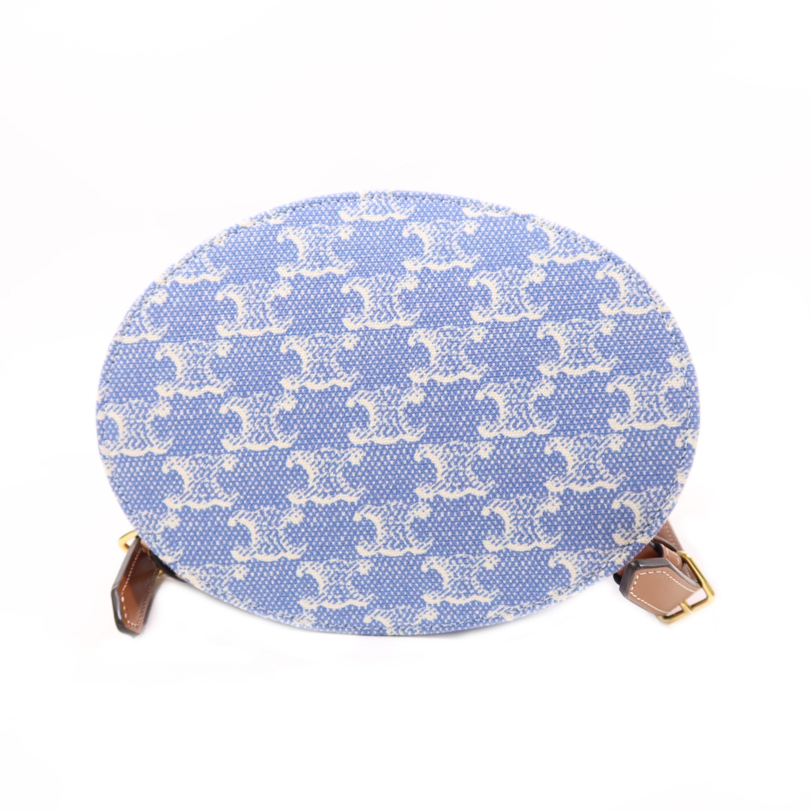 CELINE GHW Bonnie In Textile Backpack Canvas Blue/White/Brown
