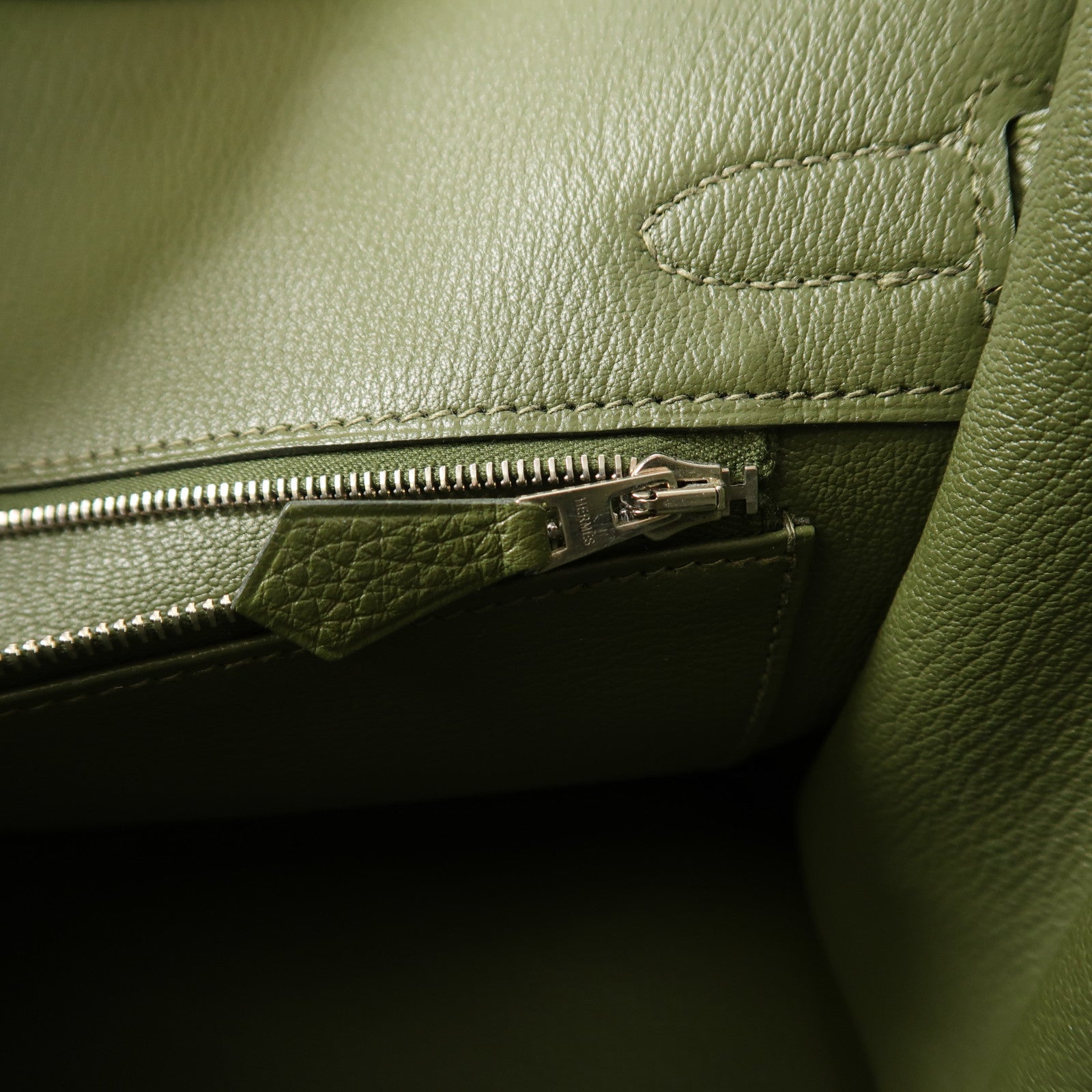 HERMES Togo皮革Birkin 30銀扣手挽袋Canopee
