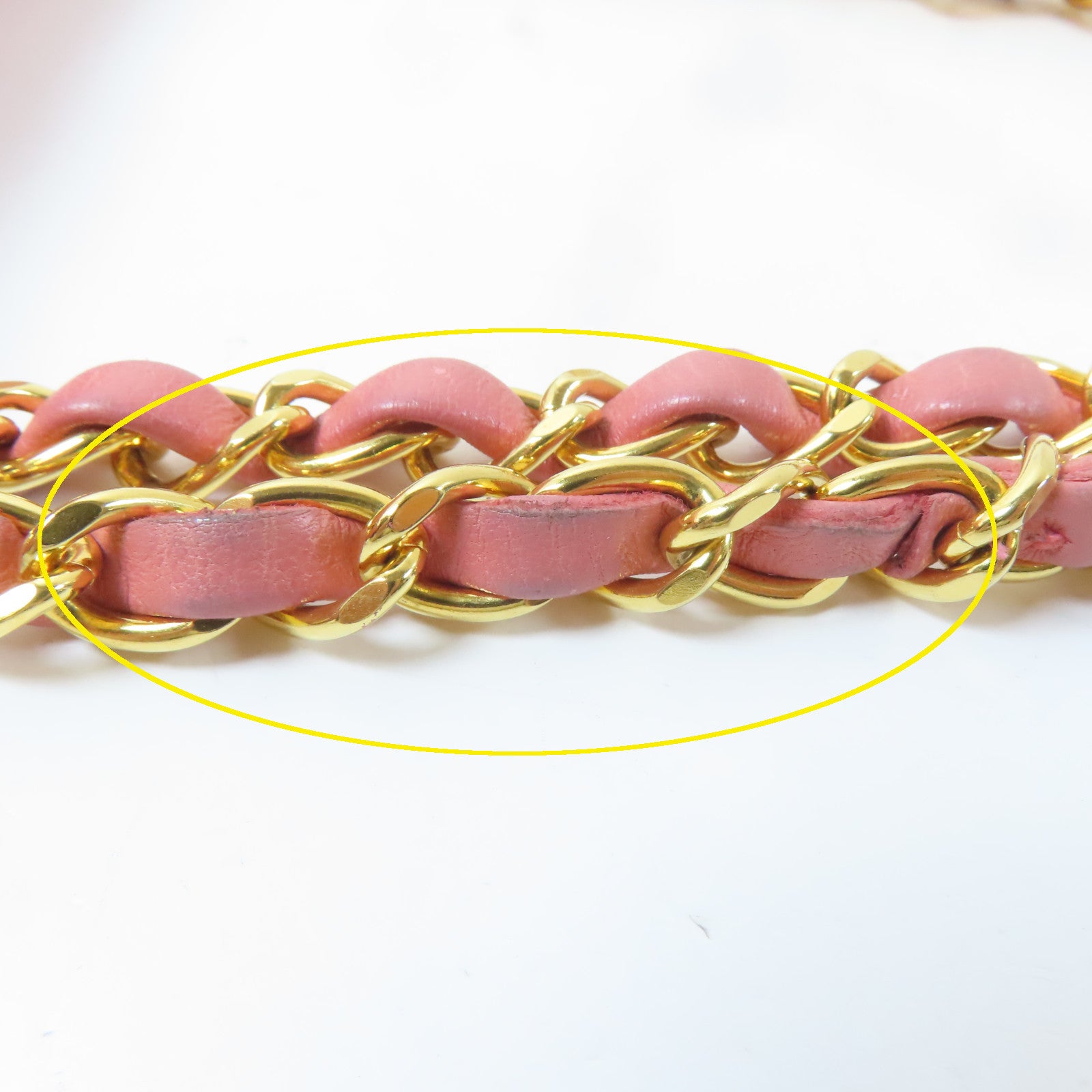 CHANEL 菱格羊皮皮革Chain Shoulder Bag金扣鏈帶肩背袋粉紅色