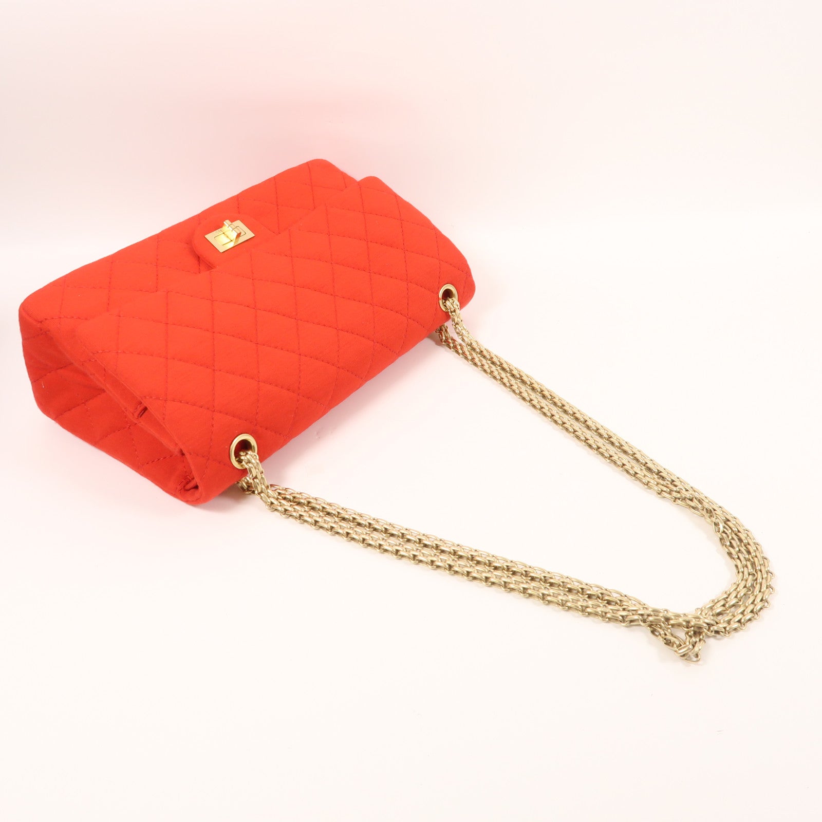 CHANEL 帆布2.55金扣鏈帶肩背袋