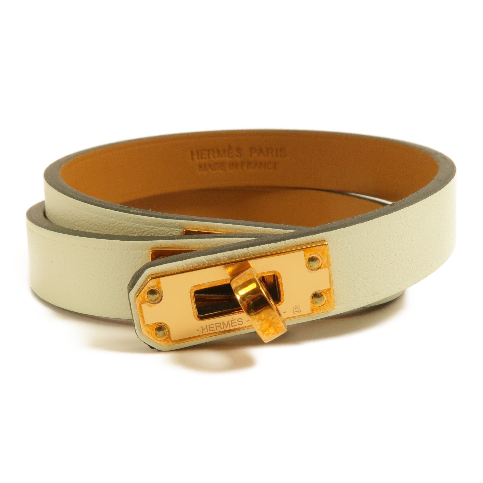 HERMES Swift皮革Mini Kelly Double Tour手帶Vert Criquet