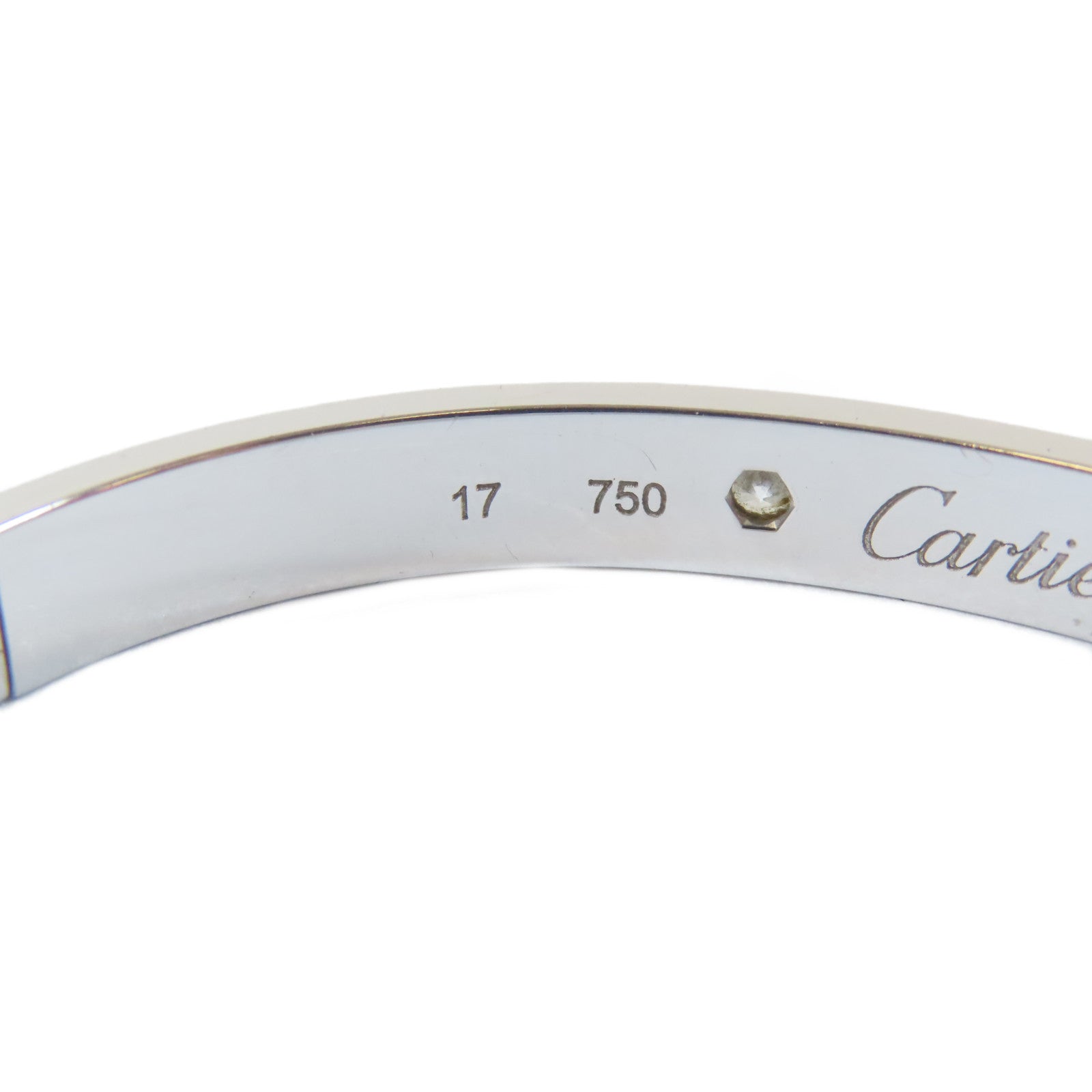 CARTIER 18K白金Love Bracelet手鐲