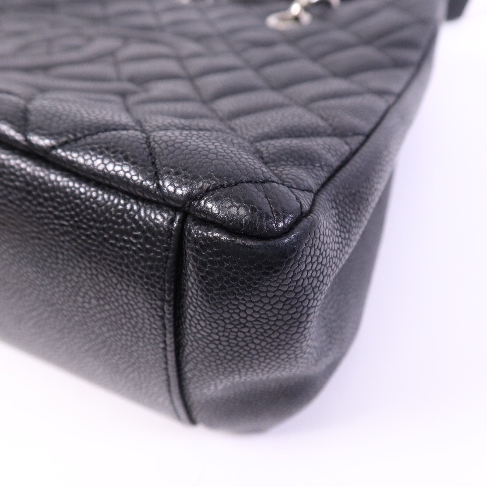 CHANEL 牛皮皮革GST銀扣鏈帶肩背袋