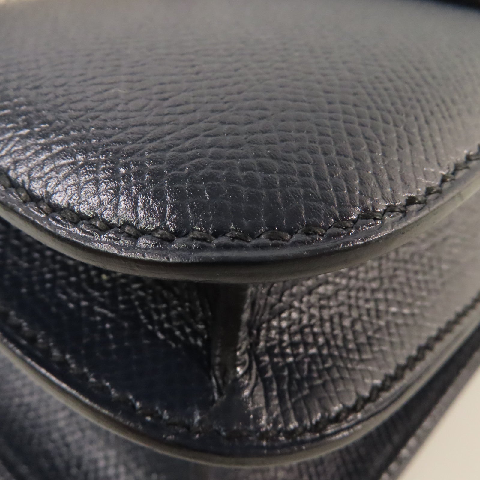 HERMES 【激減優惠】Epsom皮革Constance 24 Shoulder Bag銀扣肩背袋Blue Indigo/靛藍色