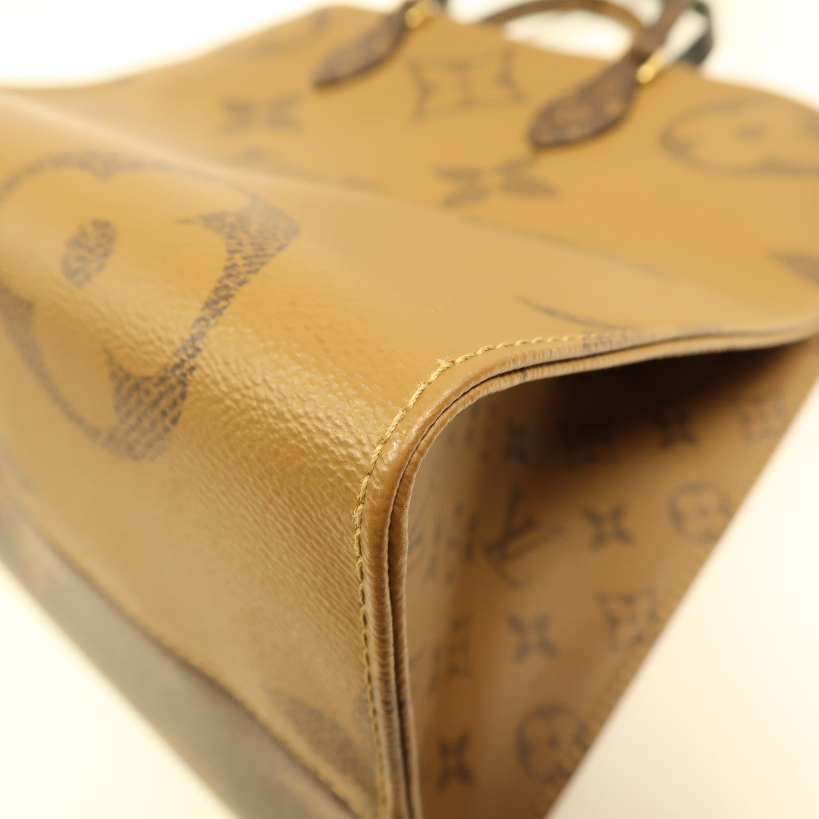 LOUIS VUITTON Monogram Giant On The Go GM金扣手挽肩背兩用袋棕色
