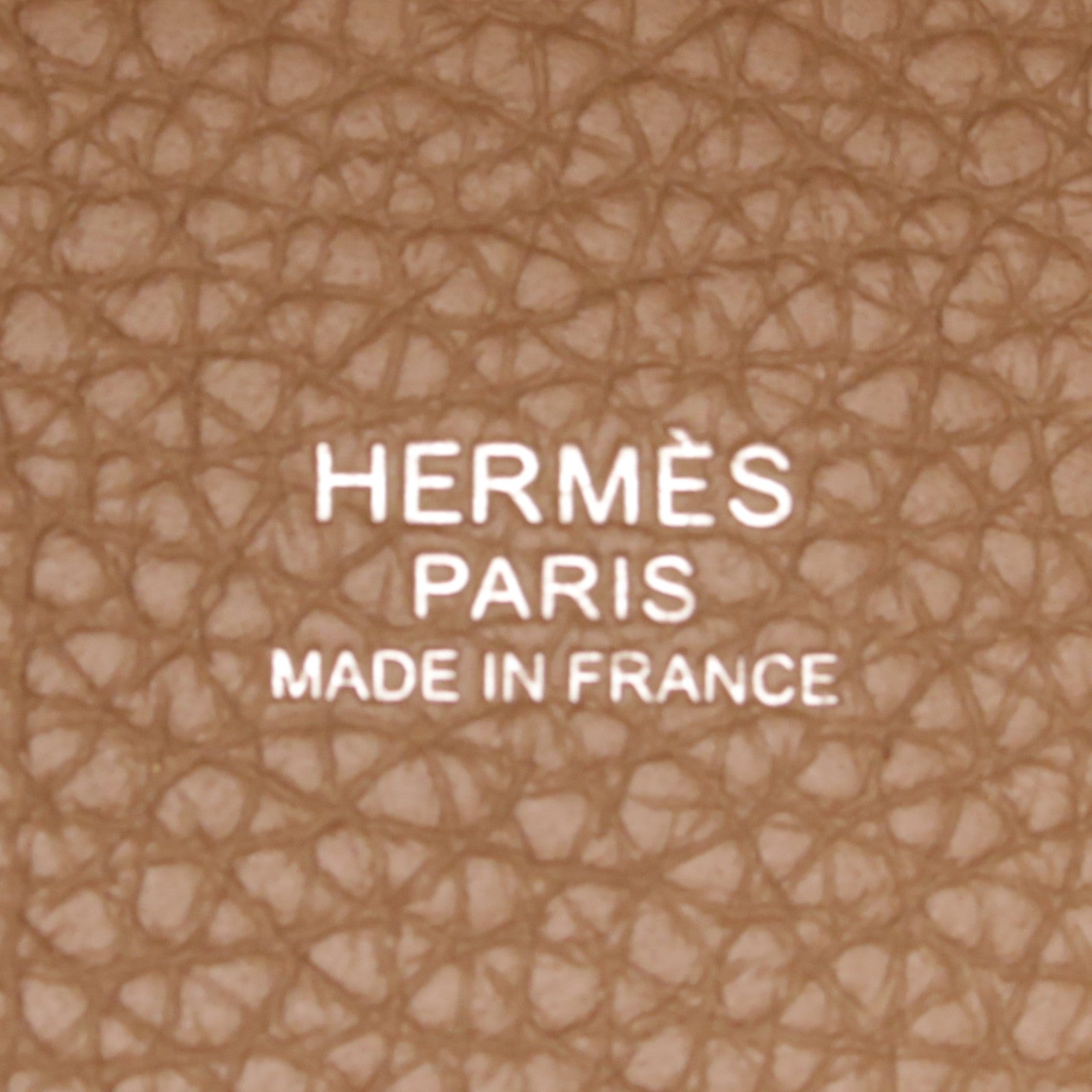 HERMES Clemence皮革Picotin PM金扣手挽袋Etoupe