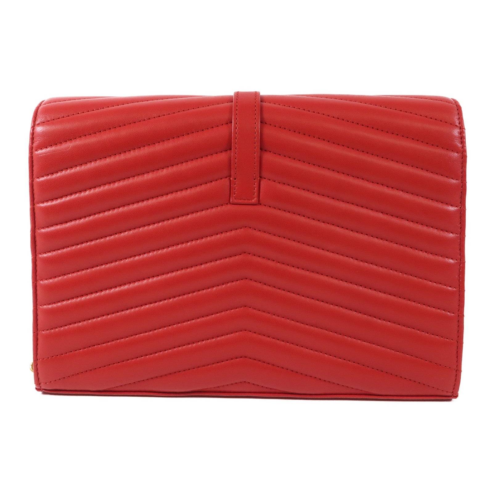 SAINT LAURENT 羊皮皮革Chain Shoulder Bag金扣鏈帶肩背袋