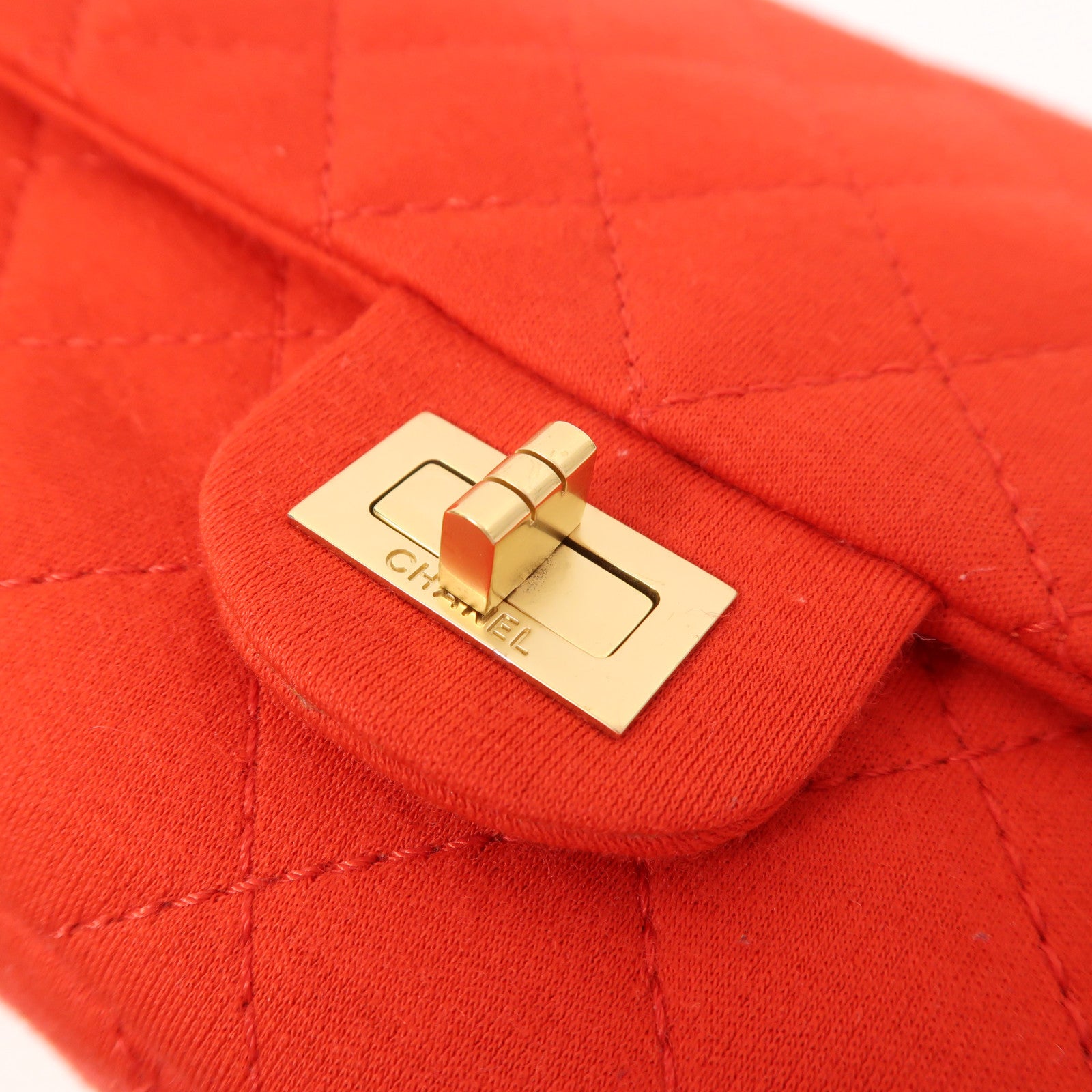 CHANEL 帆布2.55金扣鏈帶肩背袋