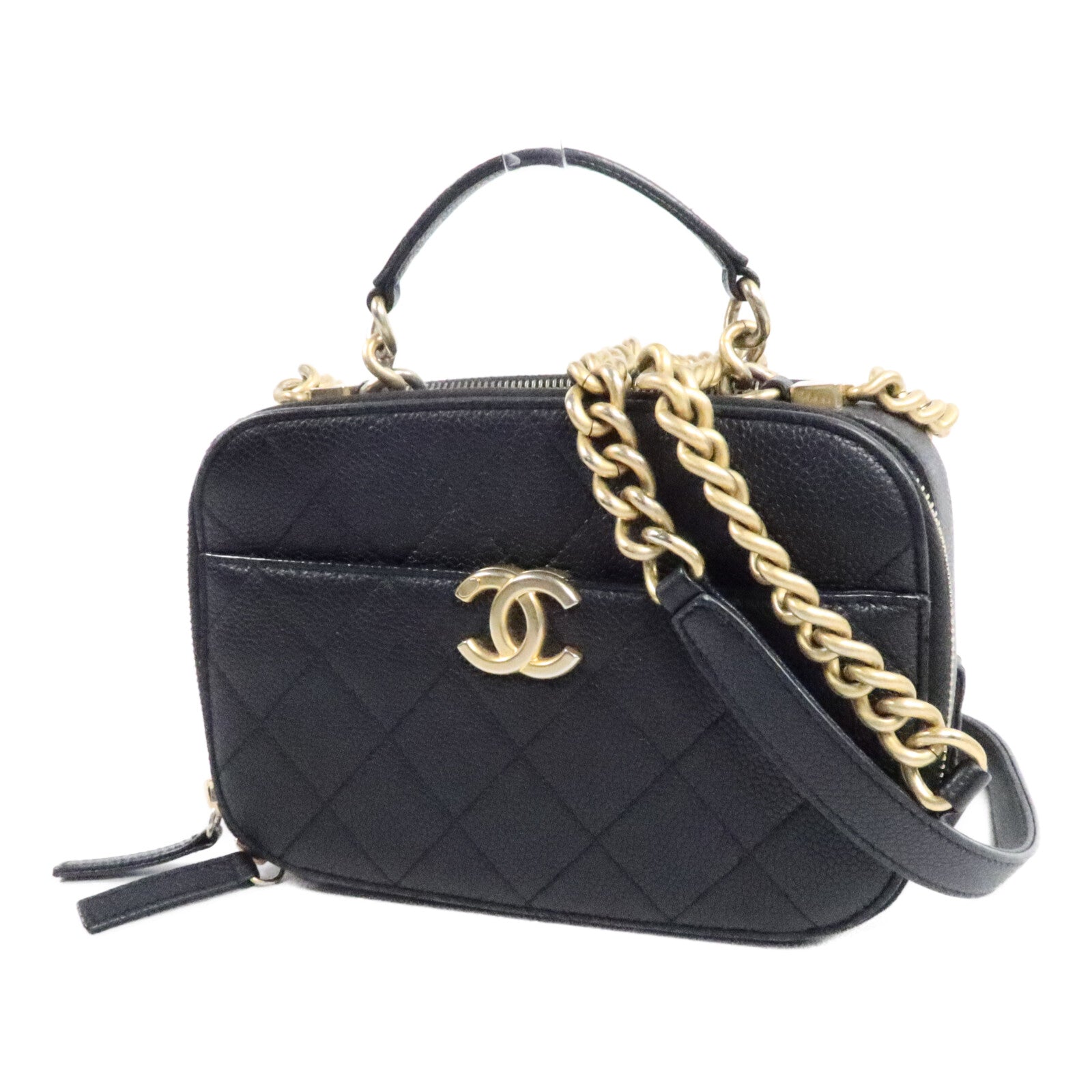 CHANEL 牛皮皮革Camera Bag鏈帶肩背袋