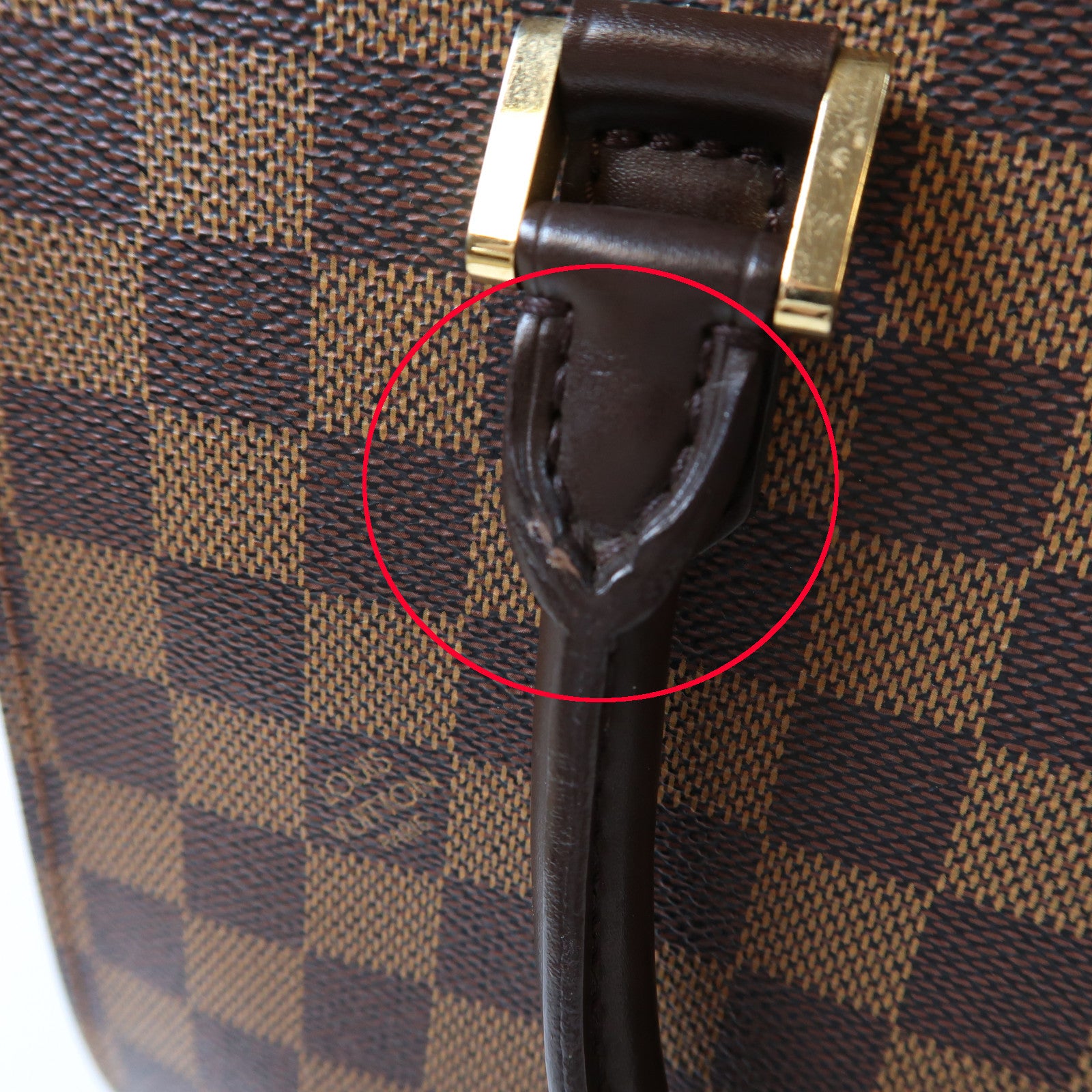 LOUIS VUITTON Damier Triana金扣手挽袋啡色