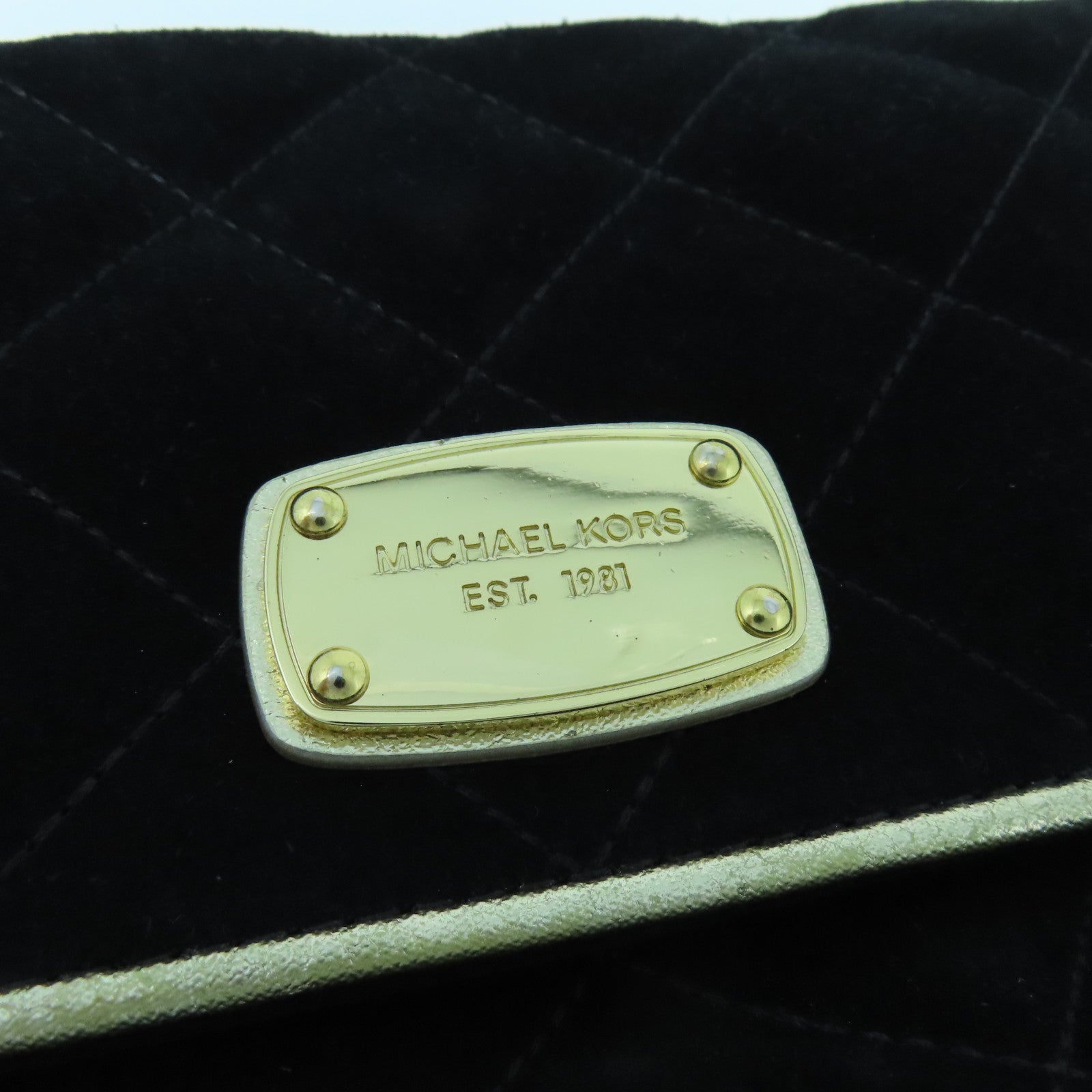 Michael Kors 【激減優惠】麂皮皮革Shoulder Bag金扣鏈帶肩背袋黑色