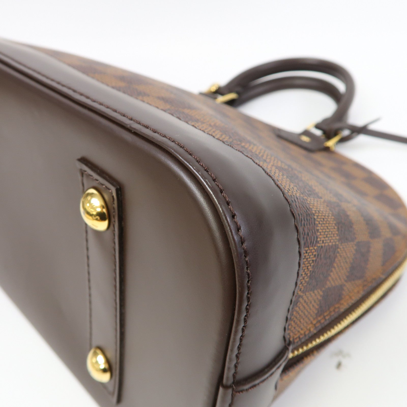 LOUIS VUITTON Damier Alma PM金扣手挽袋啡色