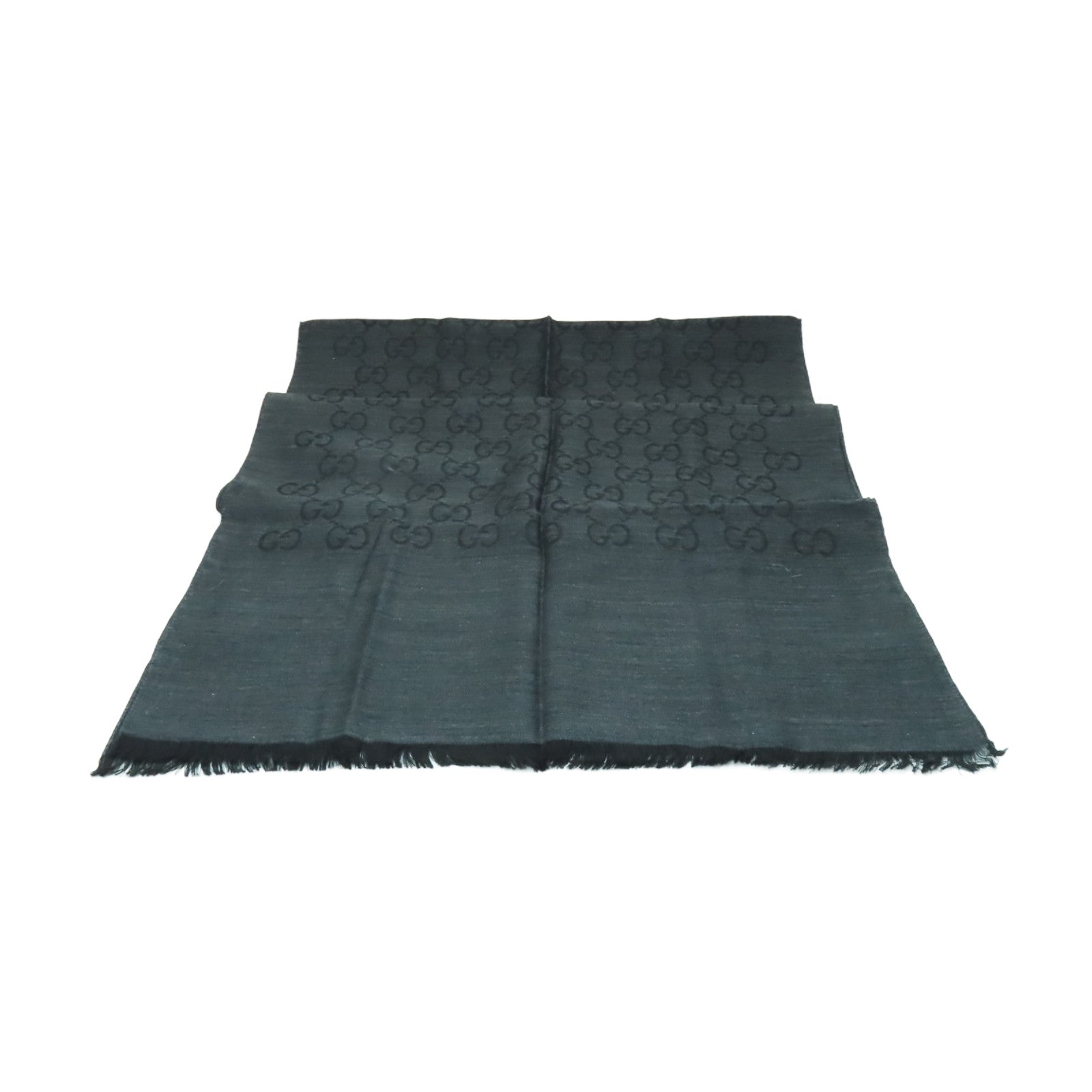GUCCI 【激減優惠】羊毛/絲質Scarf圍巾深灰色