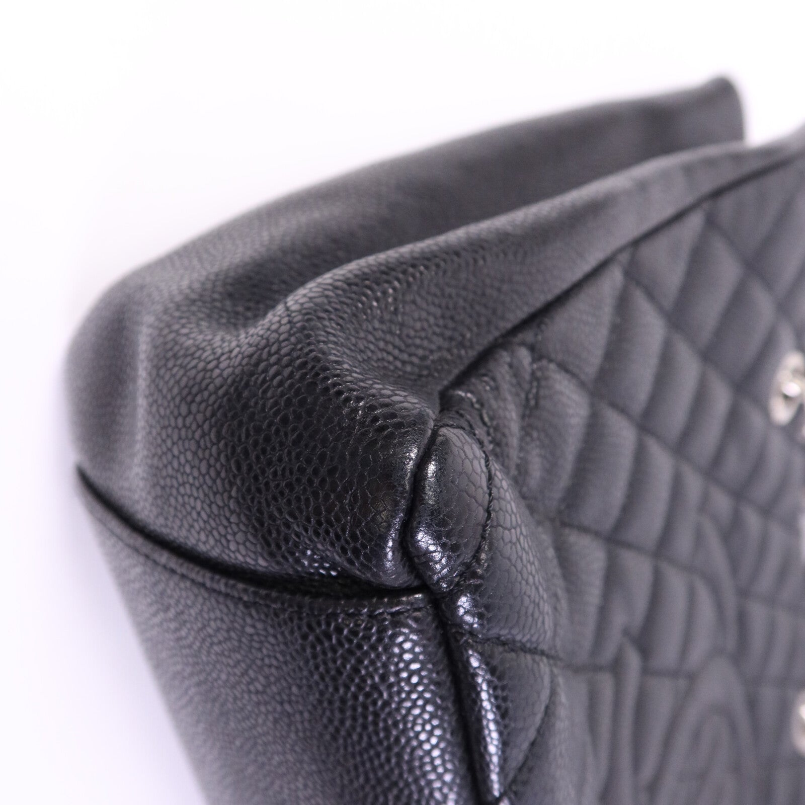 CHANEL 牛皮皮革GST銀扣鏈帶肩背袋