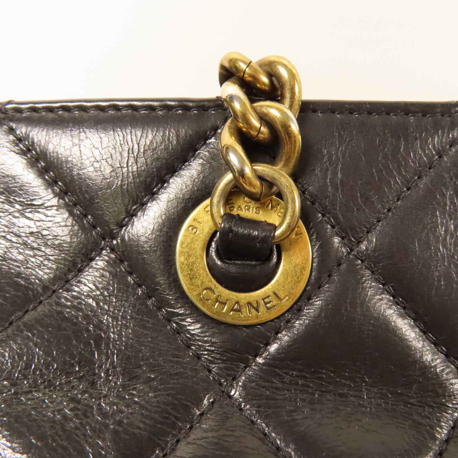 CHANEL 牛皮皮革Perfect Edge Tote金扣肩背袋