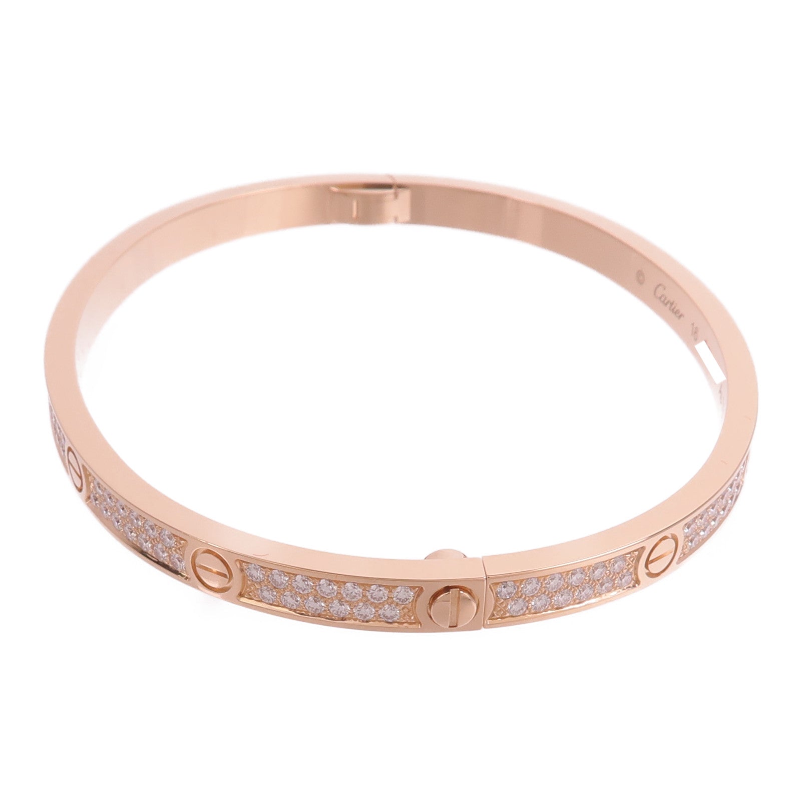CARTIER 18K玫瑰金Love Bracelet SM Paved Diamond手鐲
