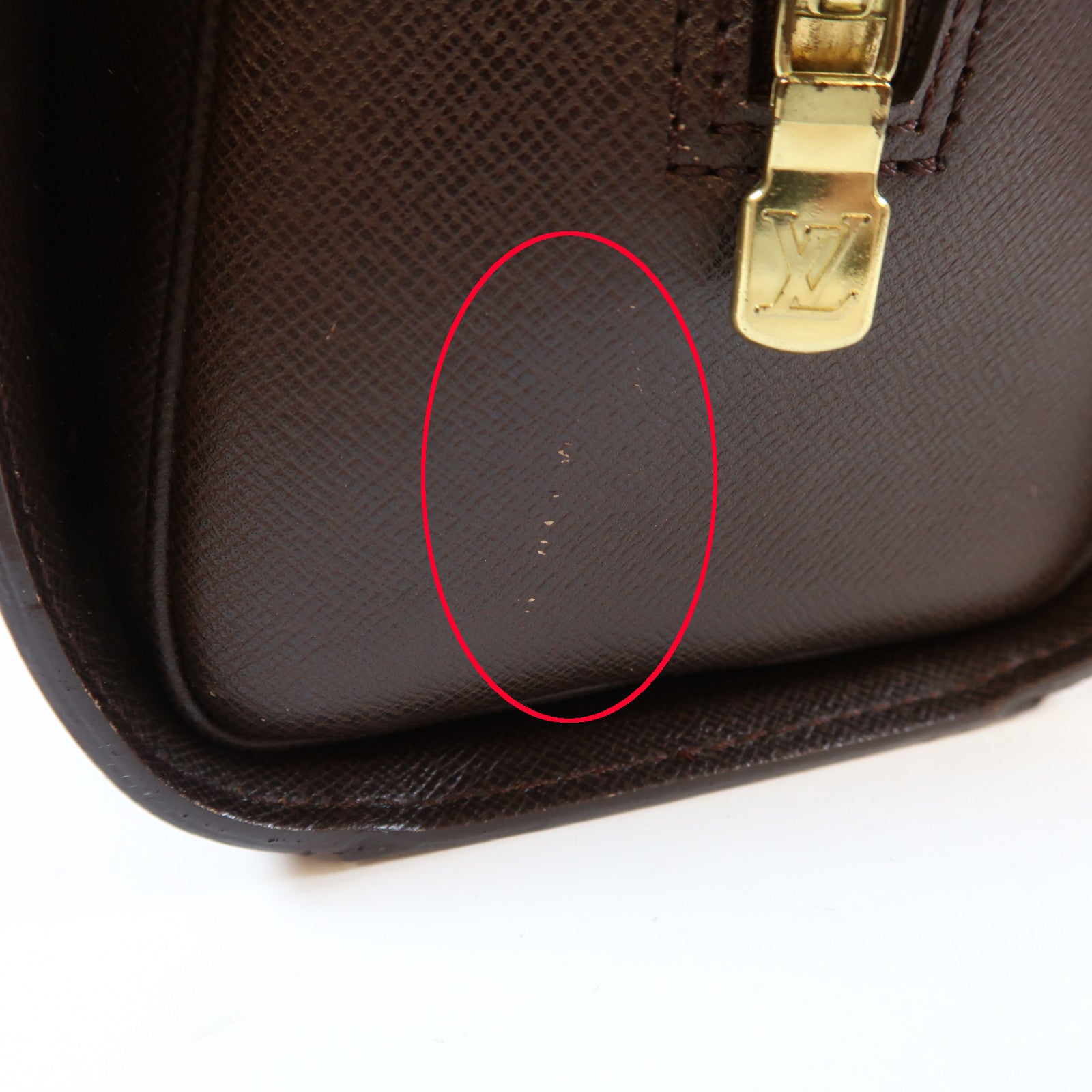 LOUIS VUITTON Damier Triana金扣手挽袋啡色