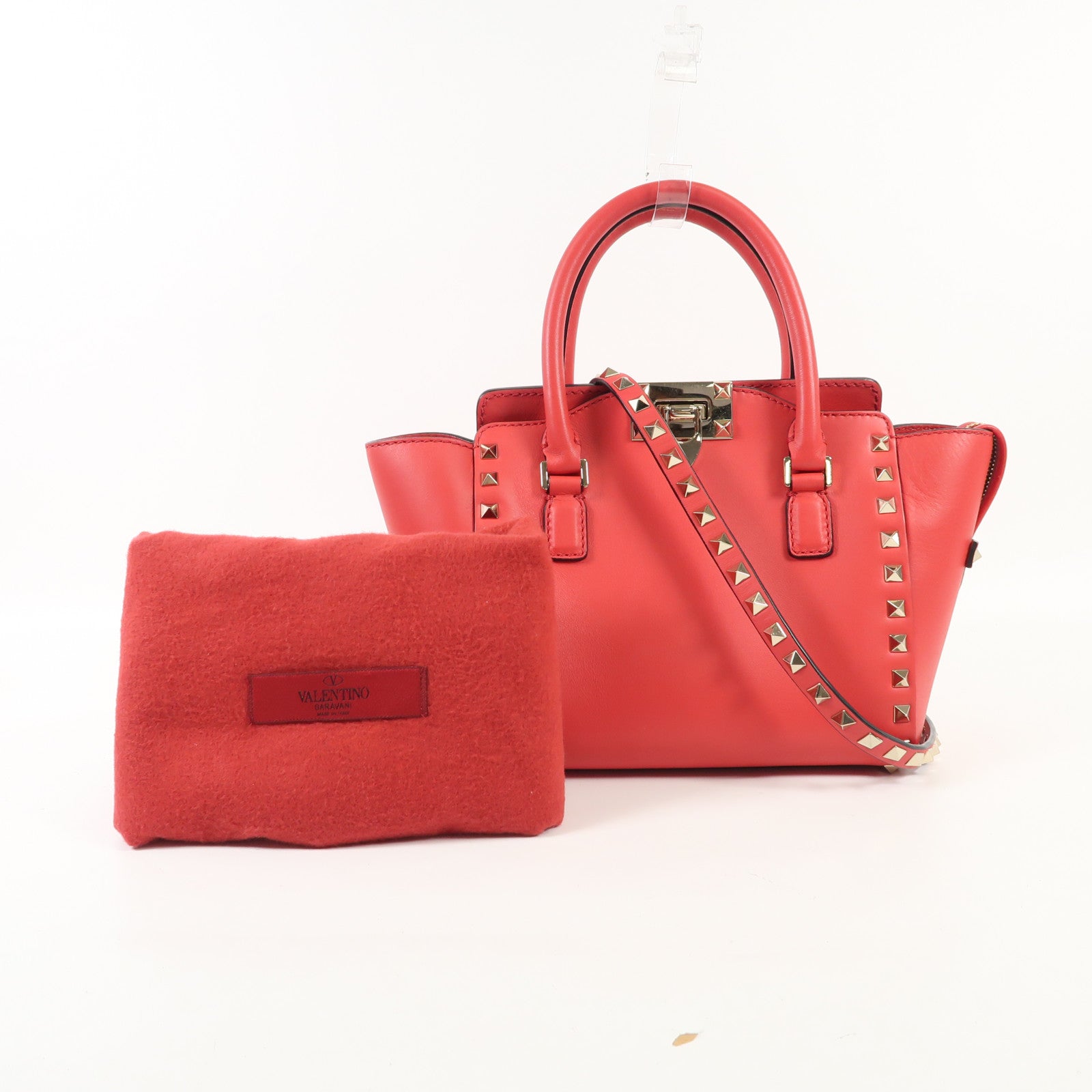 Valentino 牛皮皮革Shoulder Bag金扣手挽肩背兩用袋