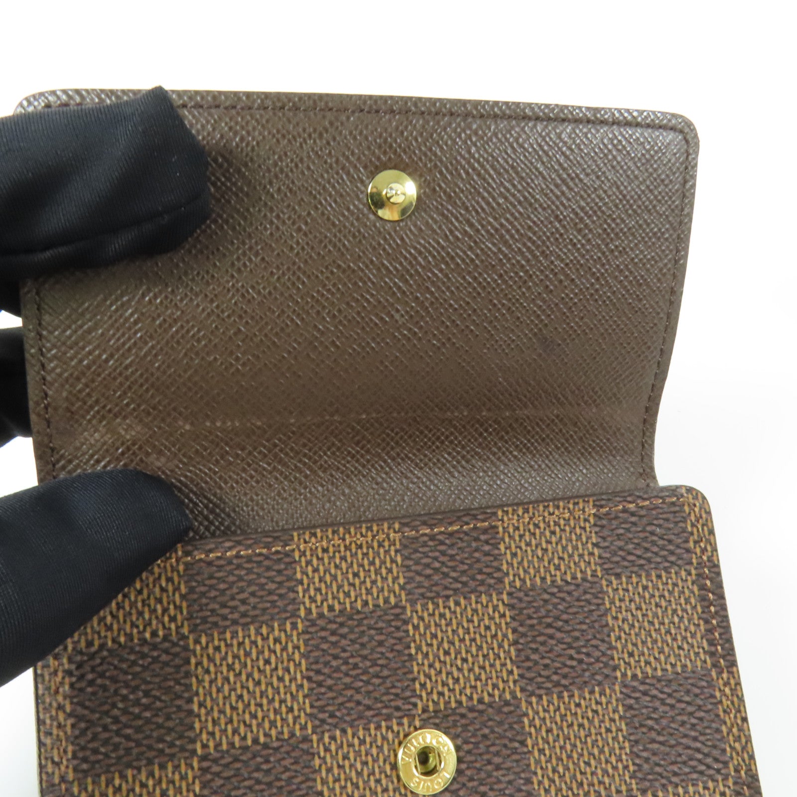 LOUIS VUITTON Damier Portefeuille Elise Wallet金扣錢包