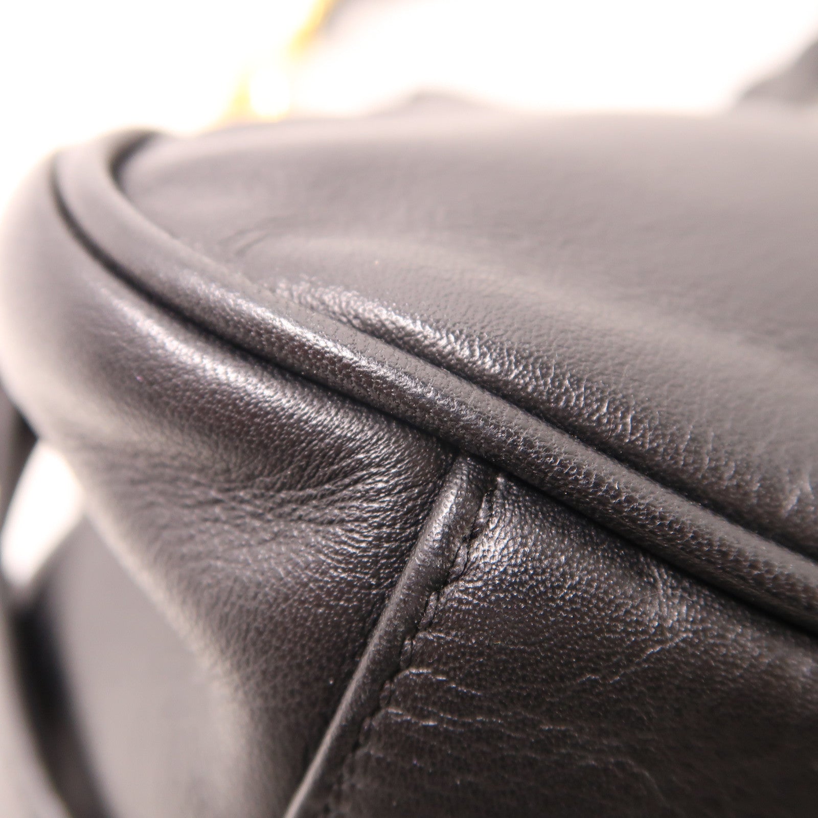 PRADA 牛皮皮革2 Way Shoulder金扣手挽肩背兩用袋黑色