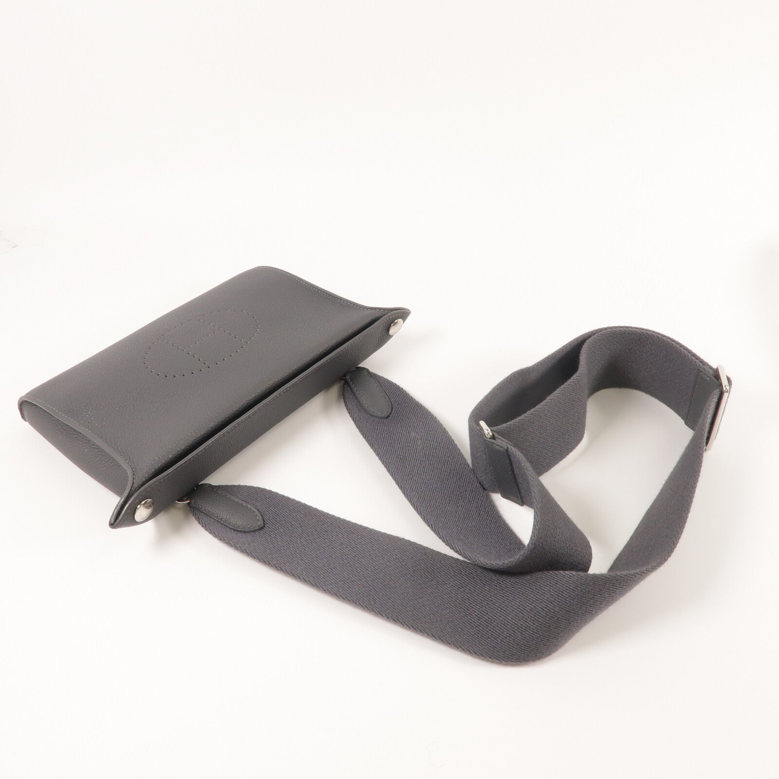 HERMES Togo皮革Videpoches肩背袋Gris Misty
