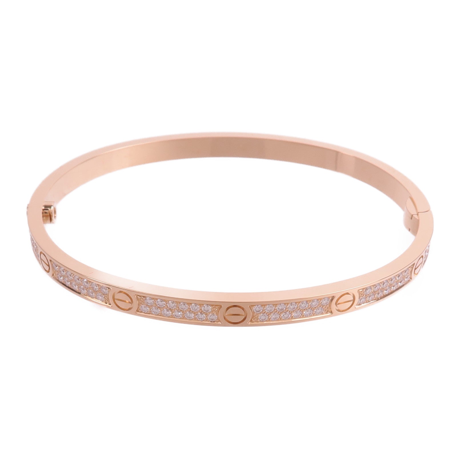 CARTIER 18K玫瑰金Love Bracelet SM Paved Diamond手鐲