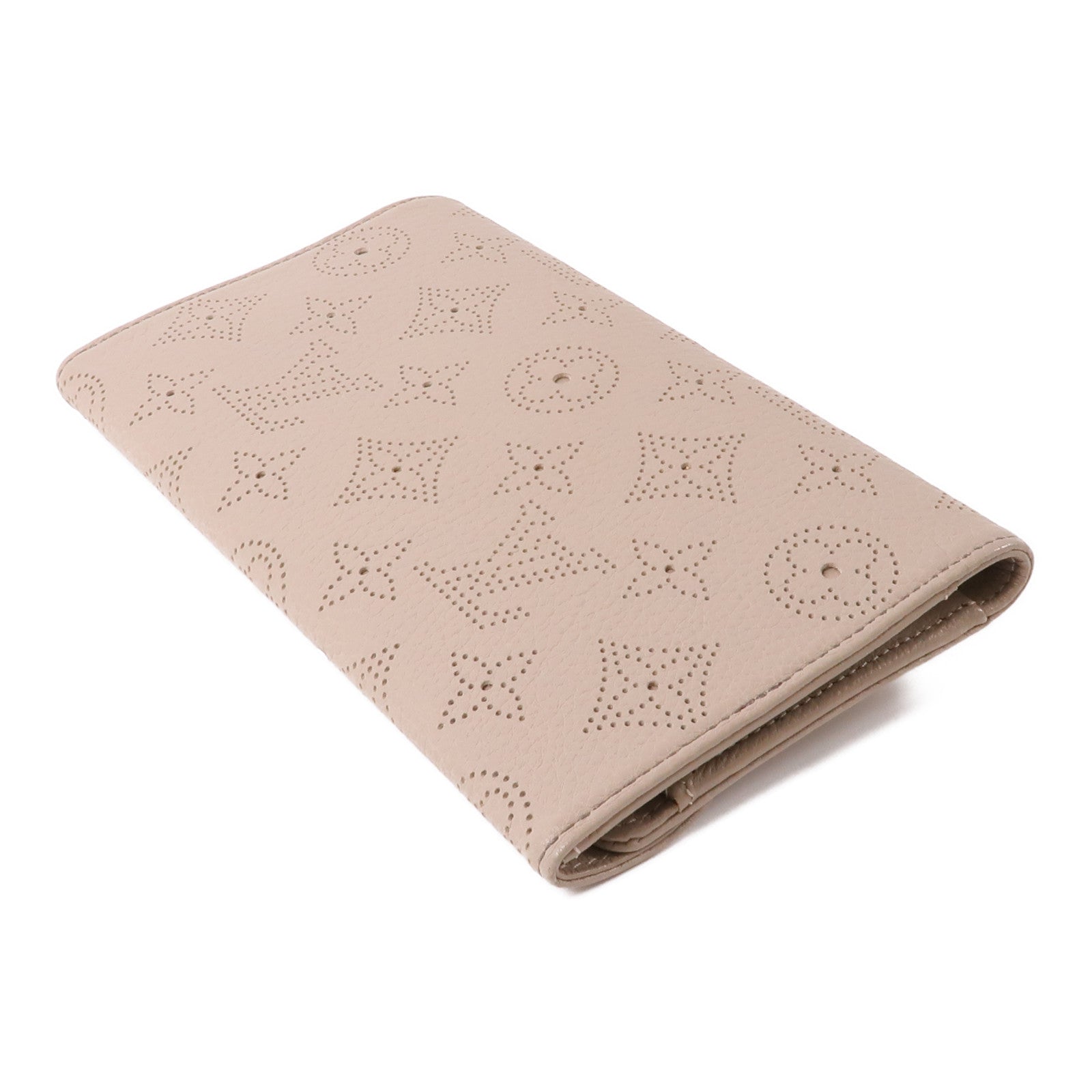 LOUIS VUITTON Monogram Mahina Amelia Coquille Long Wallet金扣長錢包米色